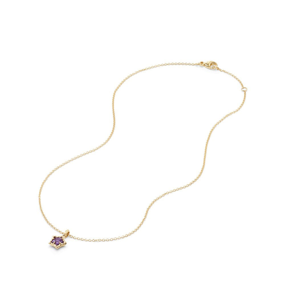 David Yurman Cable Collectibles® Kids Star Charm Necklace with Amethyst in 18K Gold