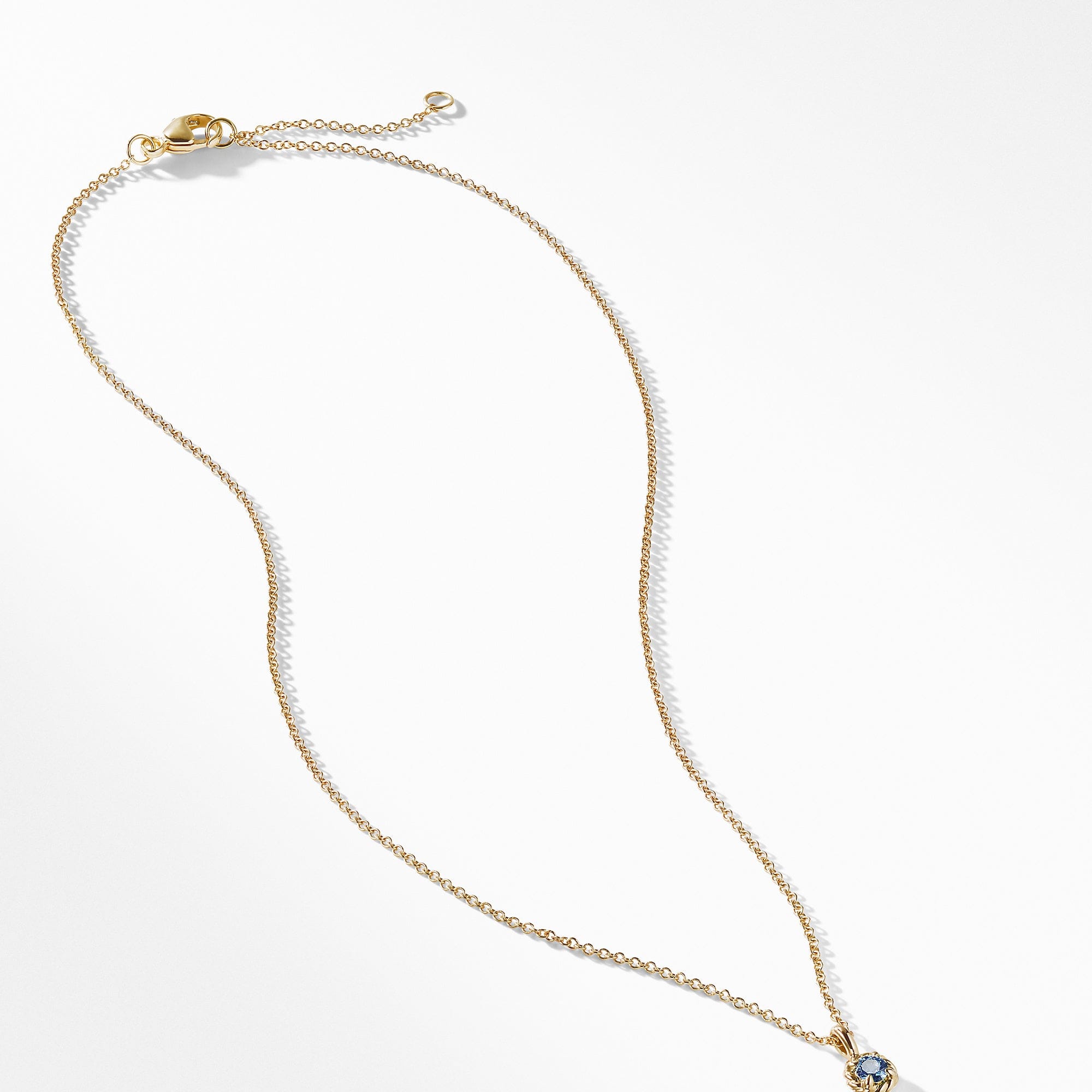 David Yurman Cable Collectibles® Kids Necklace Birthstone Necklace with Sapphire in 18K Gold, 3 mm