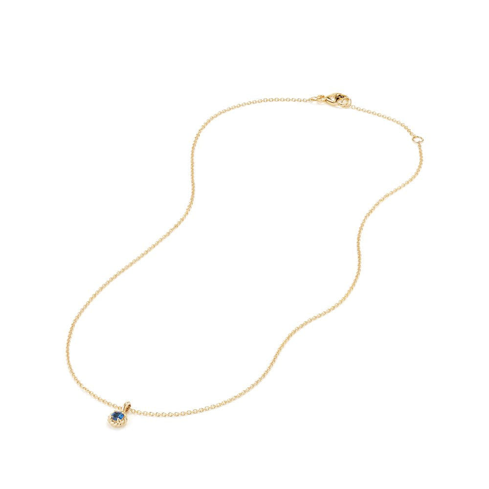 David Yurman Cable Collectibles® Kids Necklace Birthstone Necklace with Sapphire in 18K Gold, 3 mm