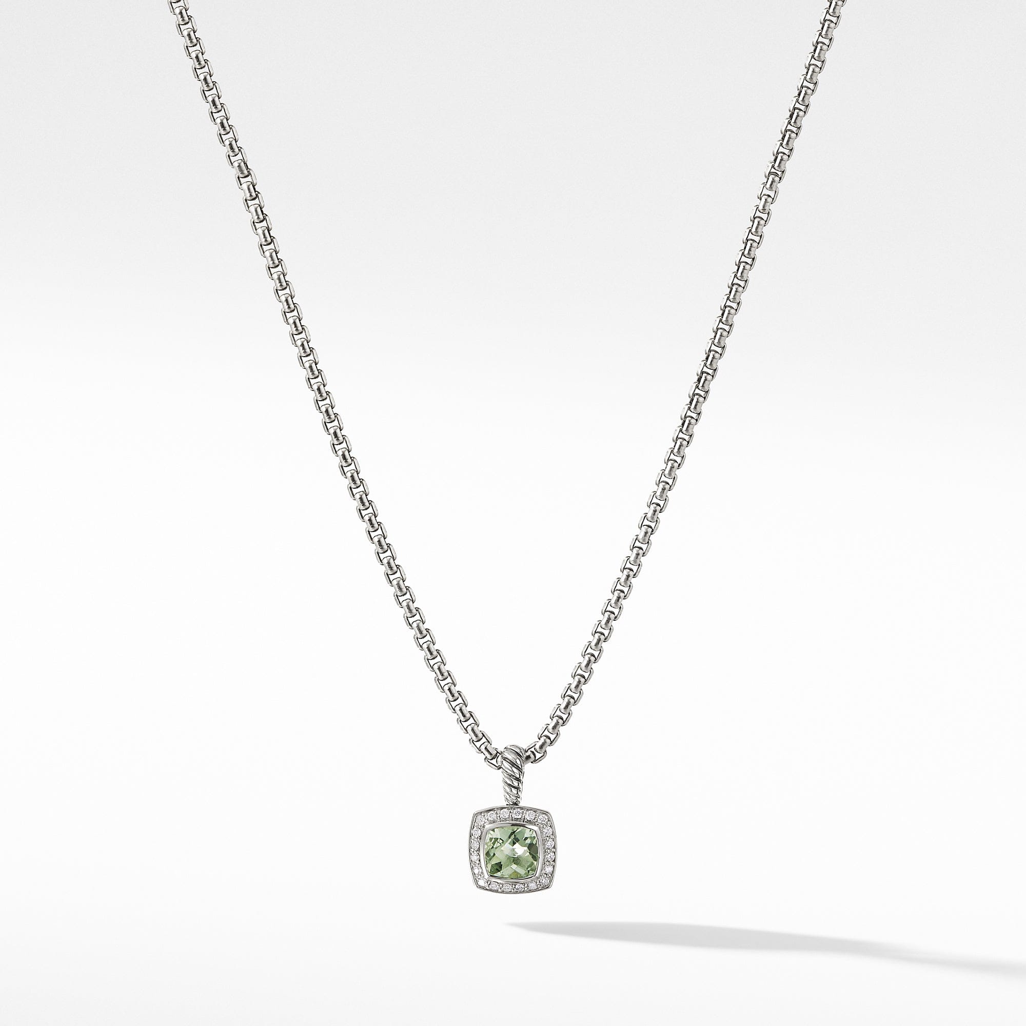 David Yurman Pendant Necklace with Prasiolite and Diamonds, 17" Length