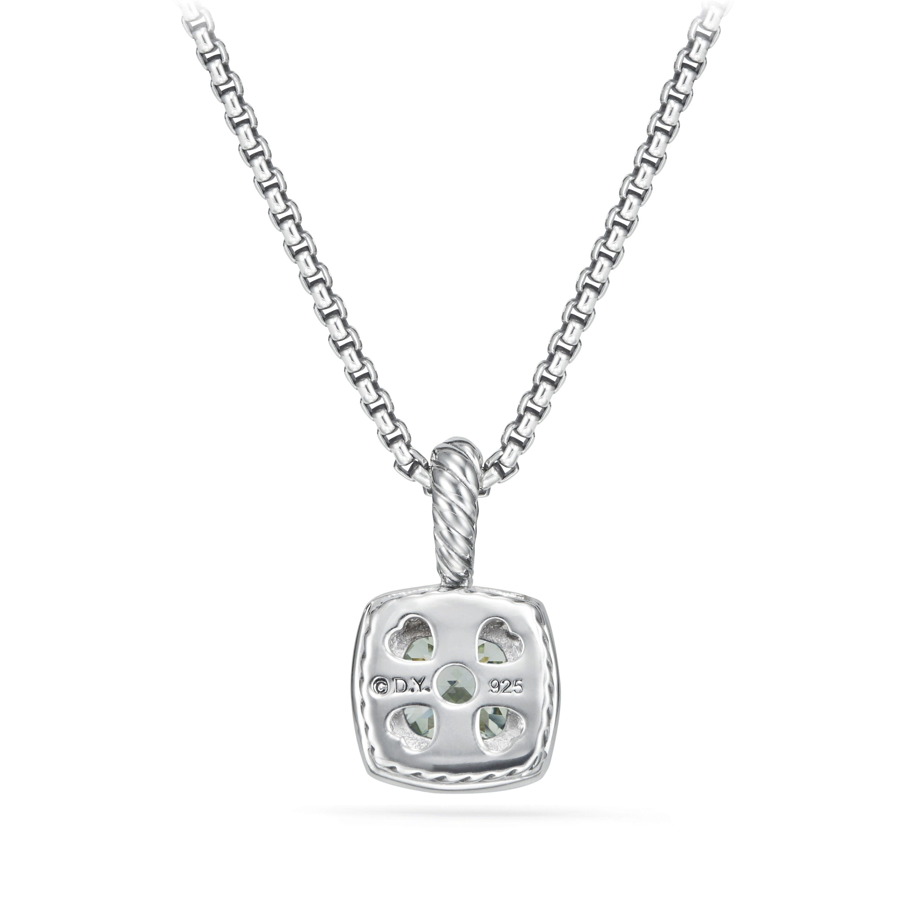 David Yurman Pendant Necklace with Prasiolite and Diamonds, 17" Length