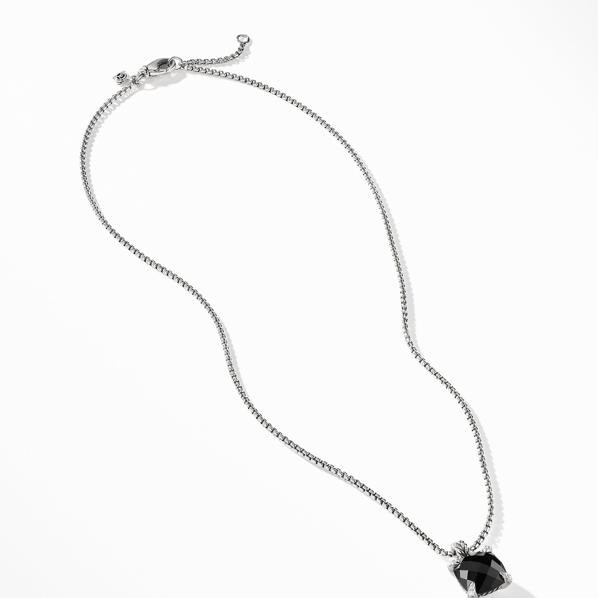 David Yurman Châtelaine® Pendant Necklace with Black Onyx and Diamonds, 11 mm