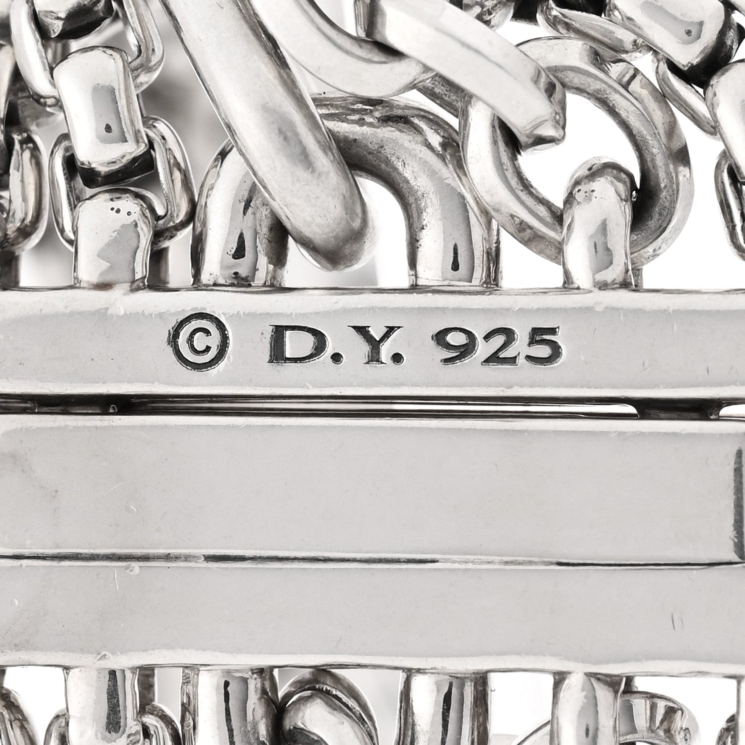 David Yurman Sterling Silver Multi Row Chain Bracelet
