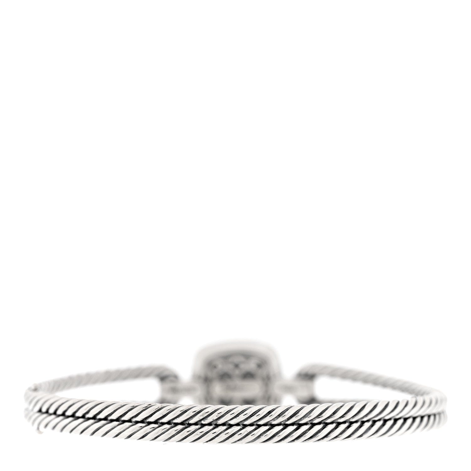 David Yurman Sterling Silver Diamond Prasiolite 10 mm Albion Cable Bracelet