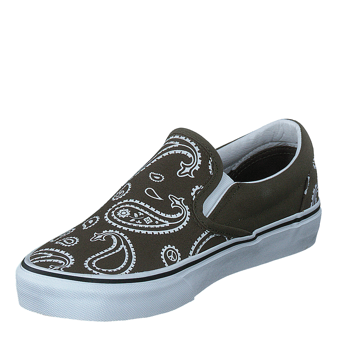 Vans Ua Classic Slip - on (peace Paisley)grplftrwht