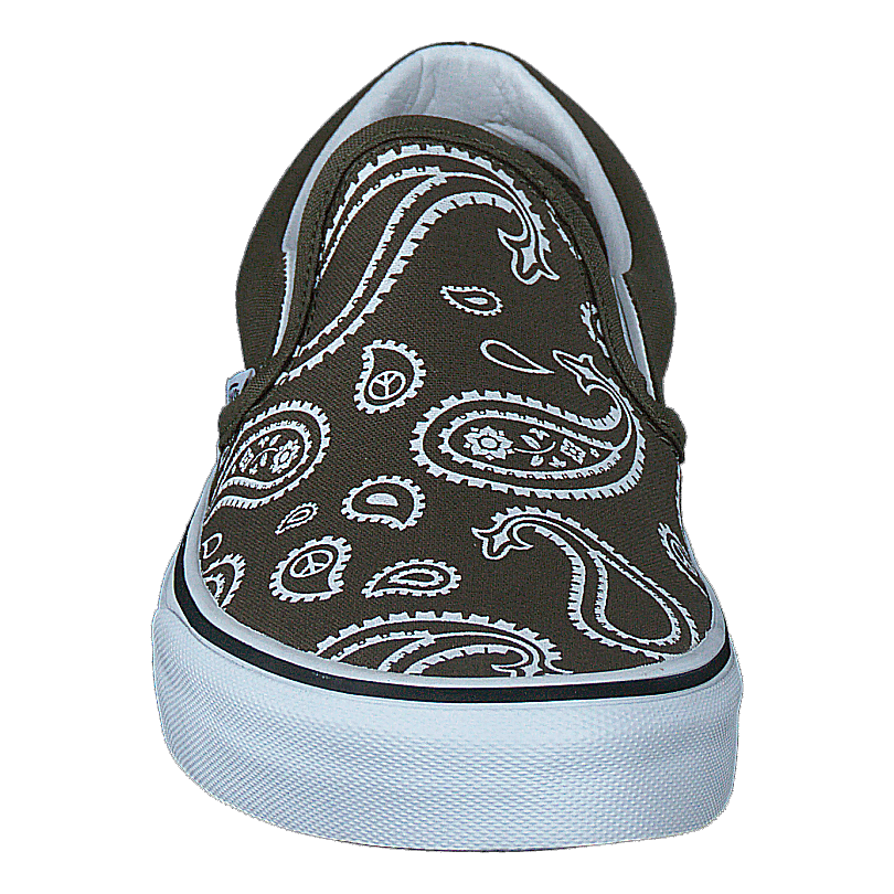 Vans Ua Classic Slip - on (peace Paisley)grplftrwht