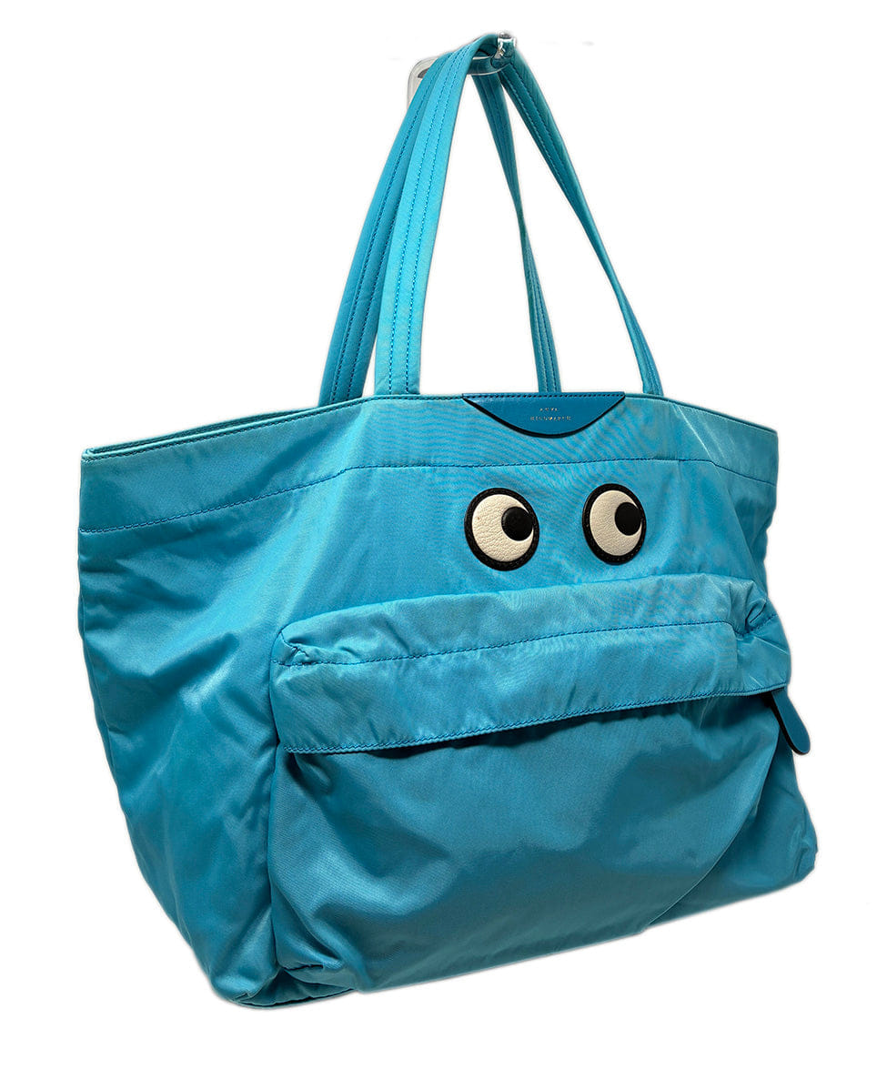 Anya Hindmarch Turquoise Eyeball Tote