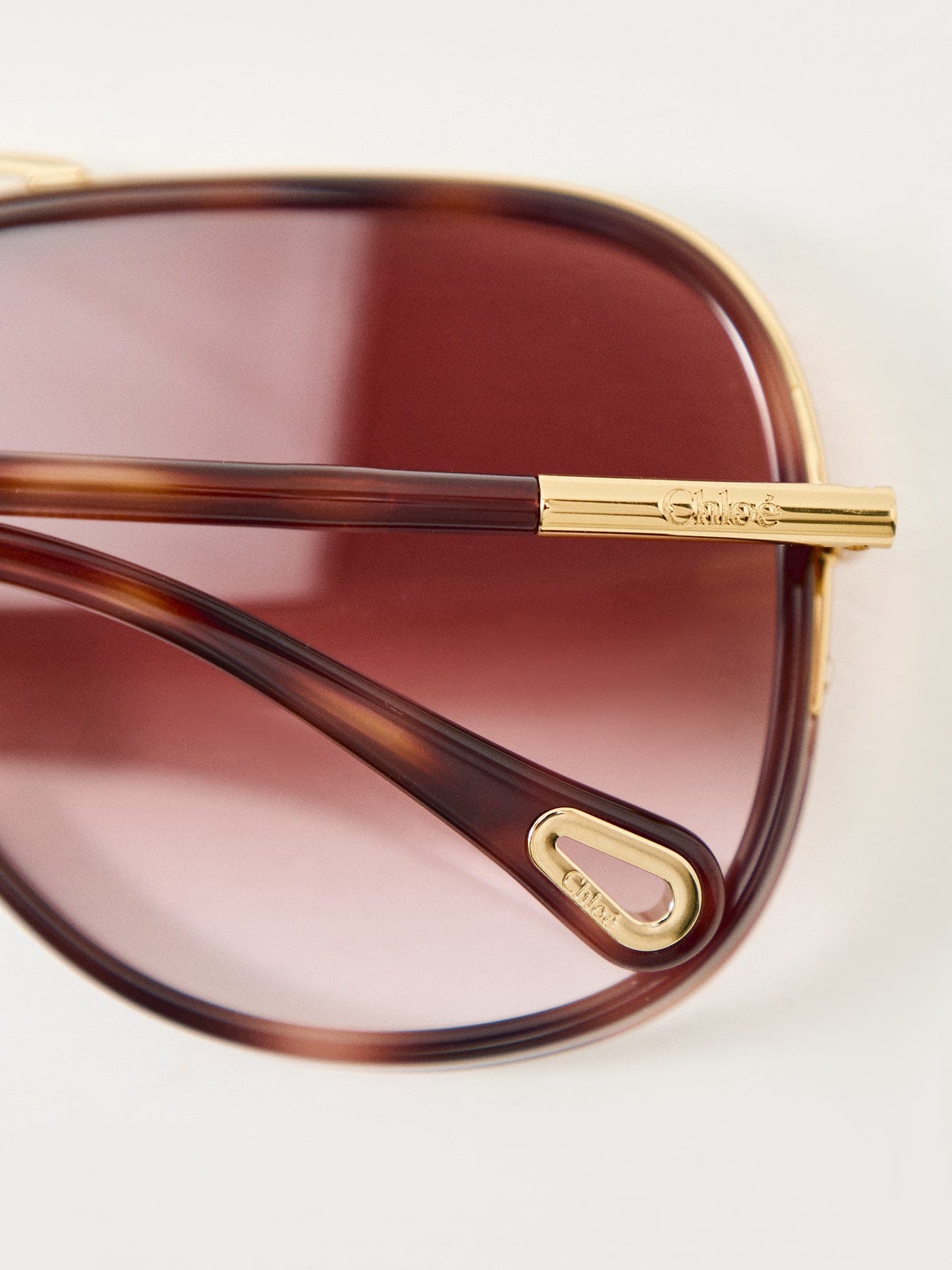 Chloé CH0382S Rectangle Sunglasses Gold