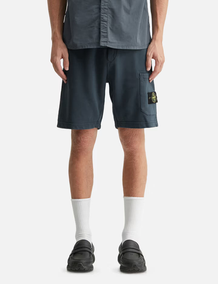 Stone Island Organic Cotton Fleece Jogger Shorts