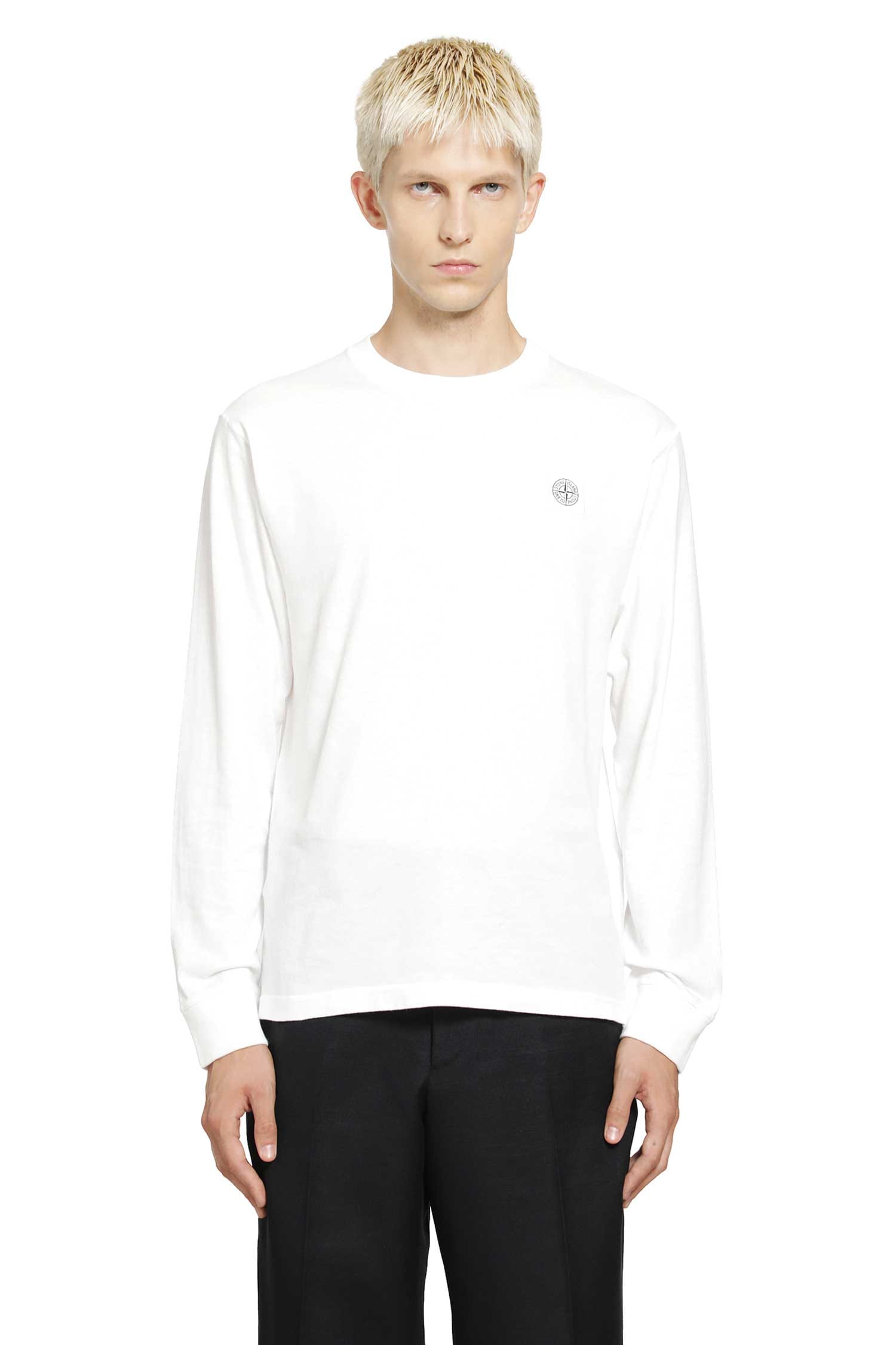 Stone Island 2100025 Cotton Jersey Fissato Effect LS T - Shirt