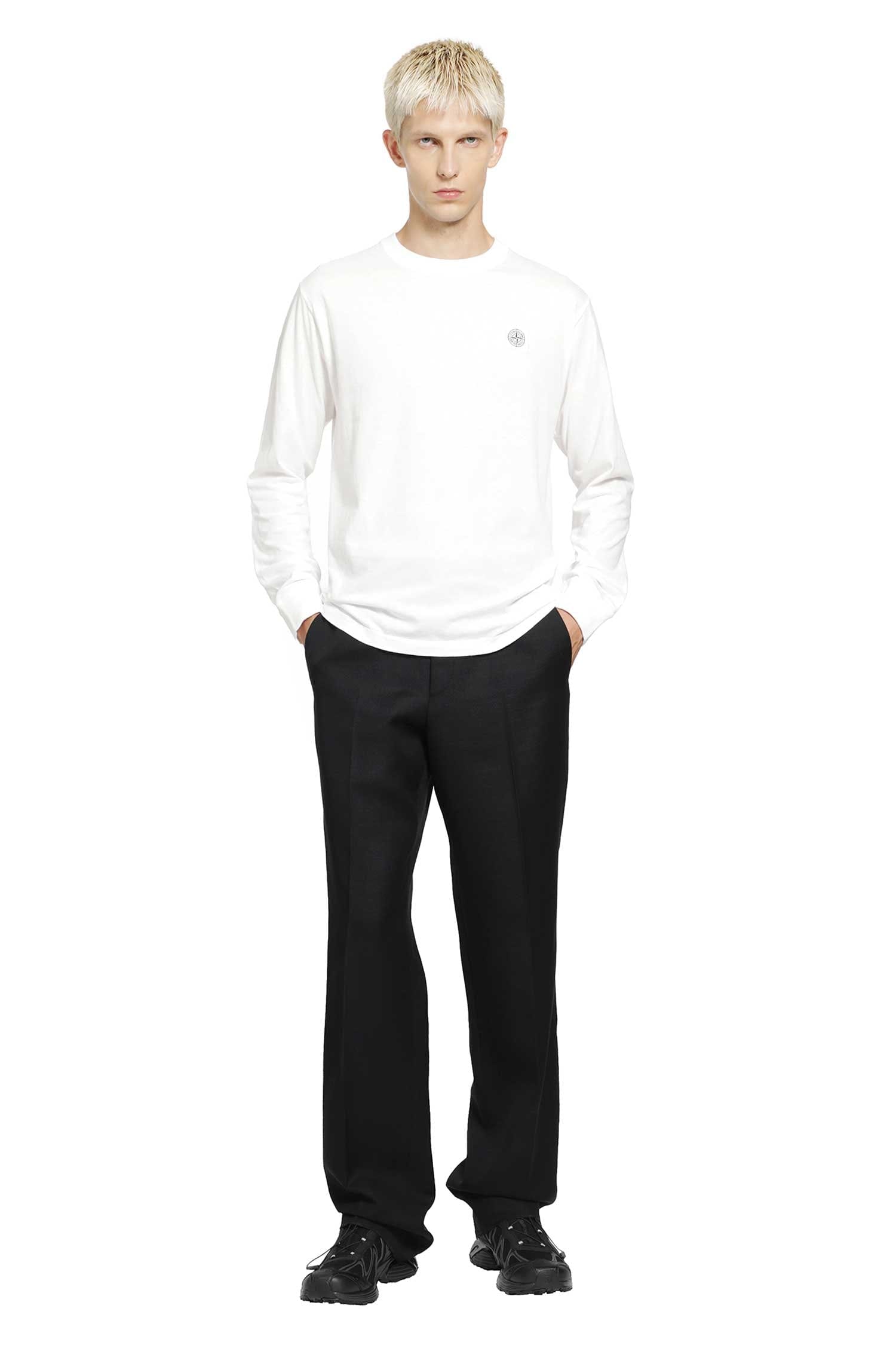 Stone Island 2100025 Cotton Jersey Fissato Effect LS T - Shirt