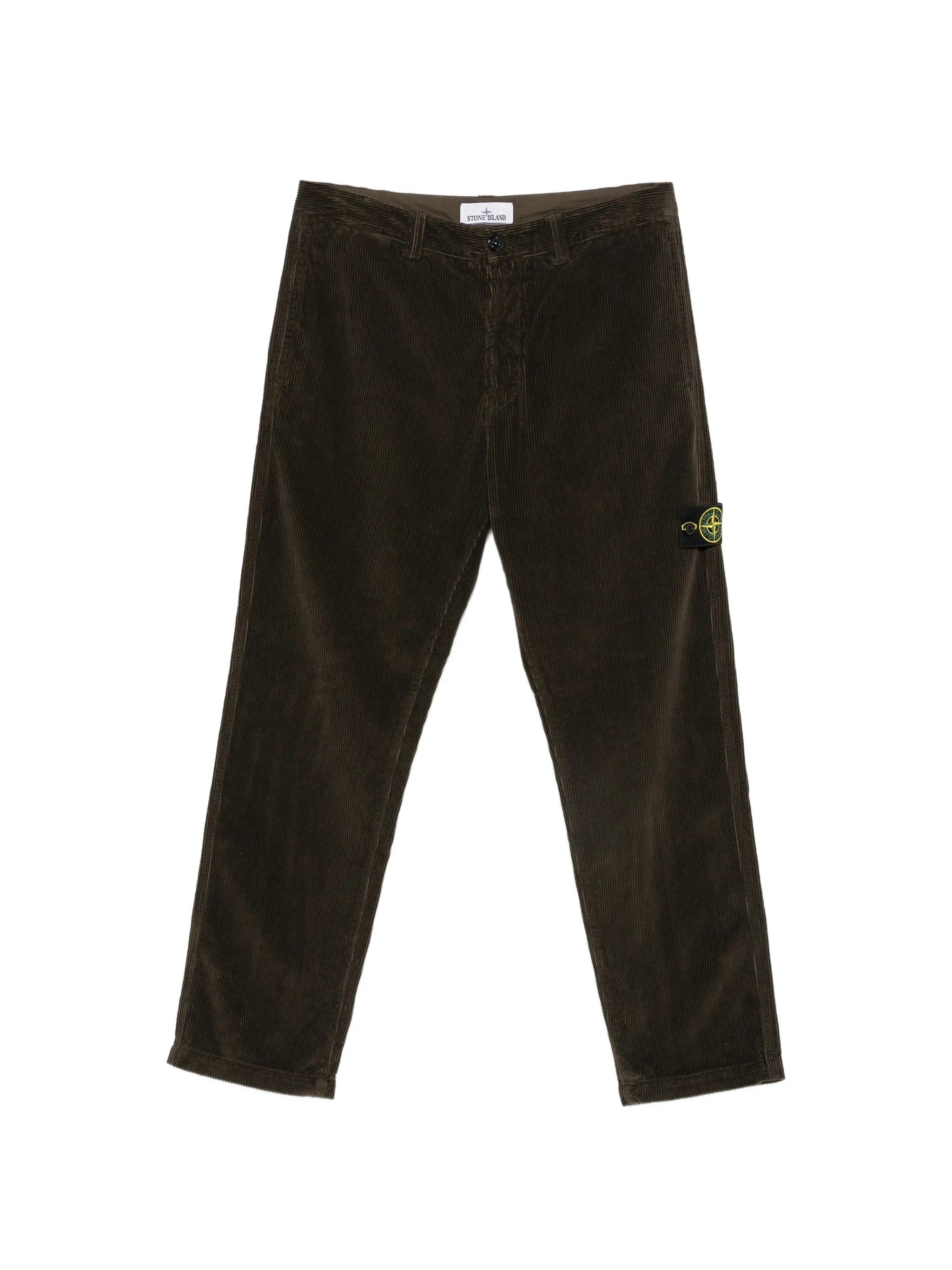 Stone Island Compass - motif corduroy trousers