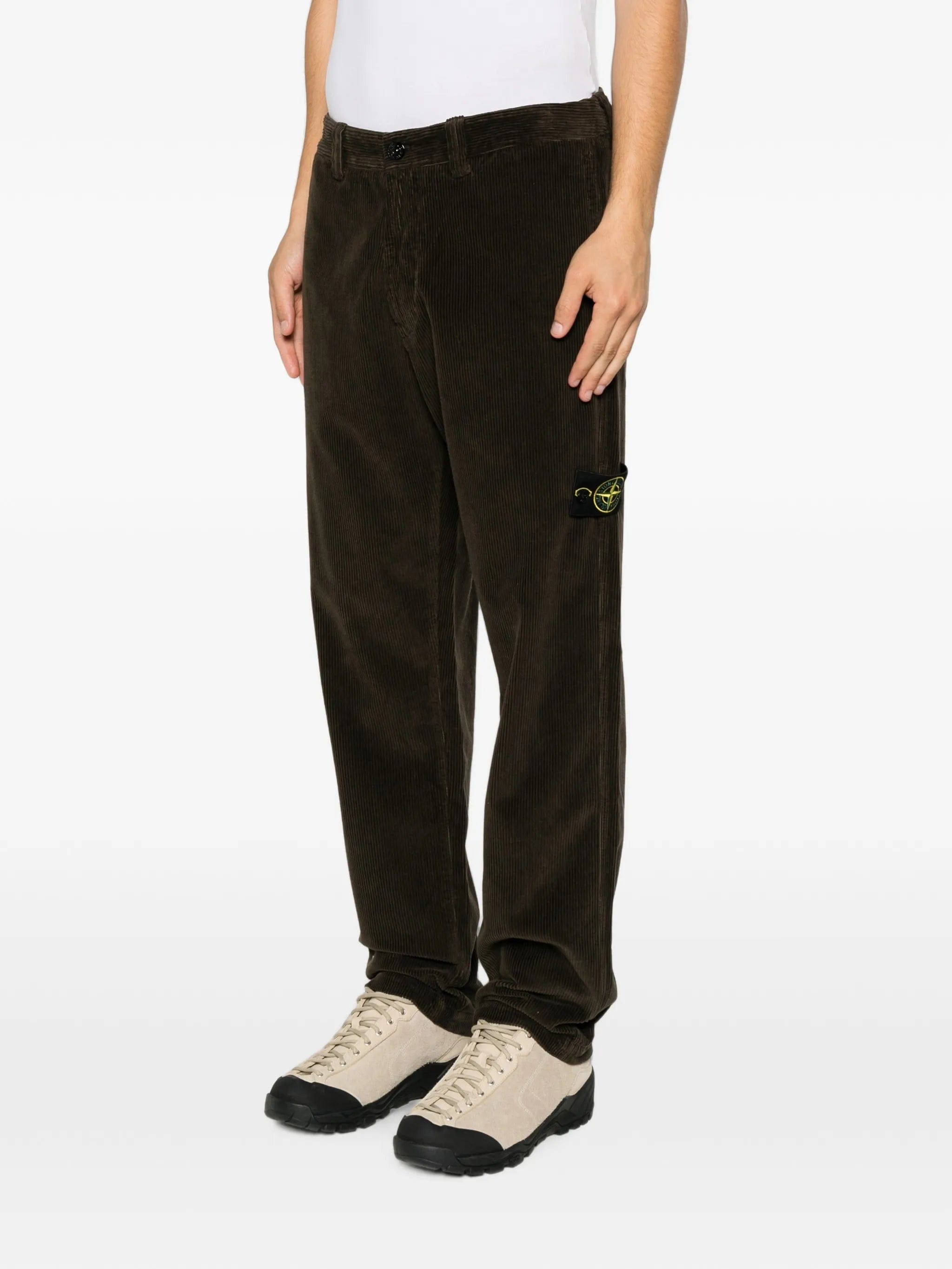 Stone Island Compass - motif corduroy trousers