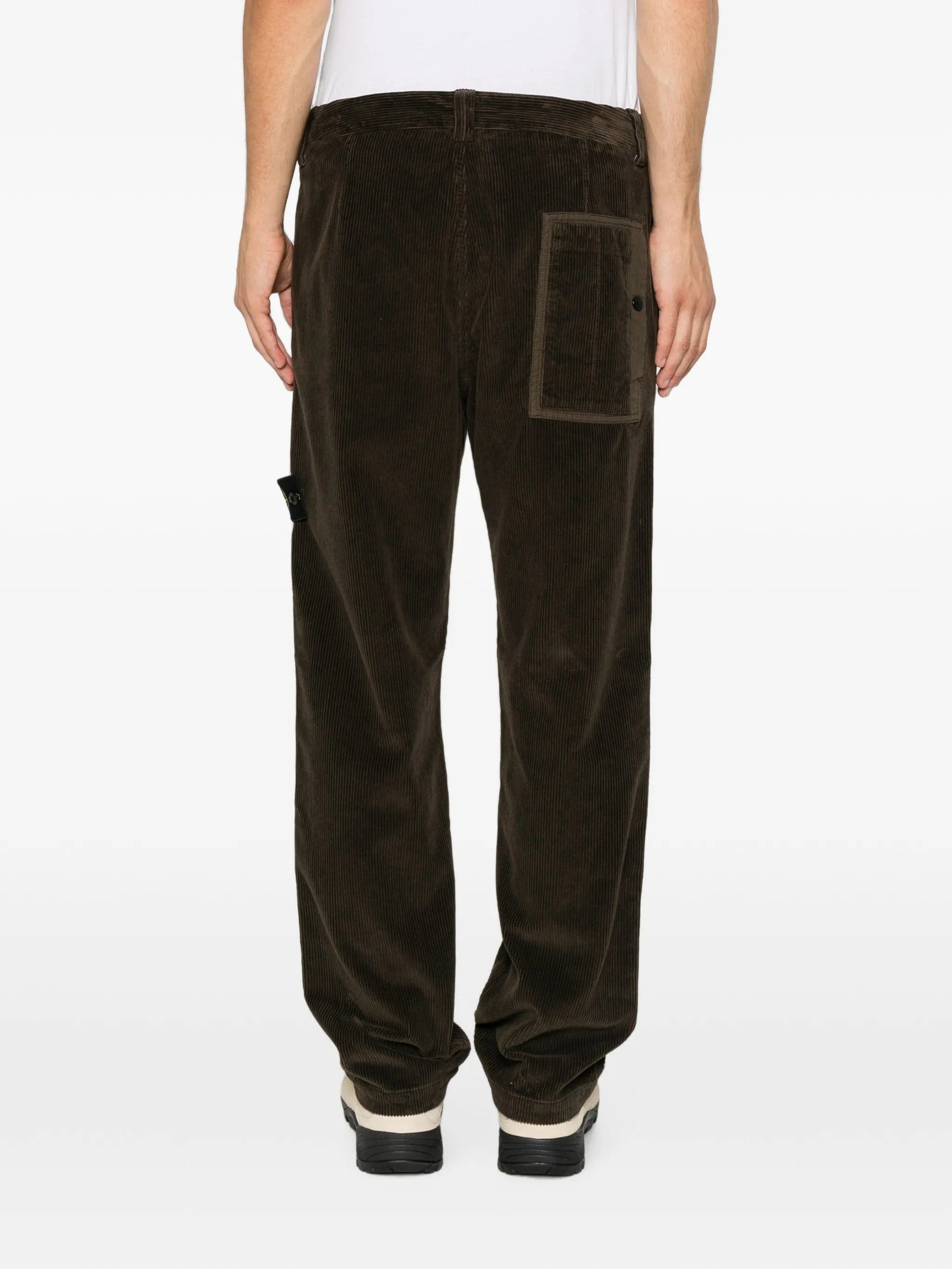 Stone Island Compass - motif corduroy trousers