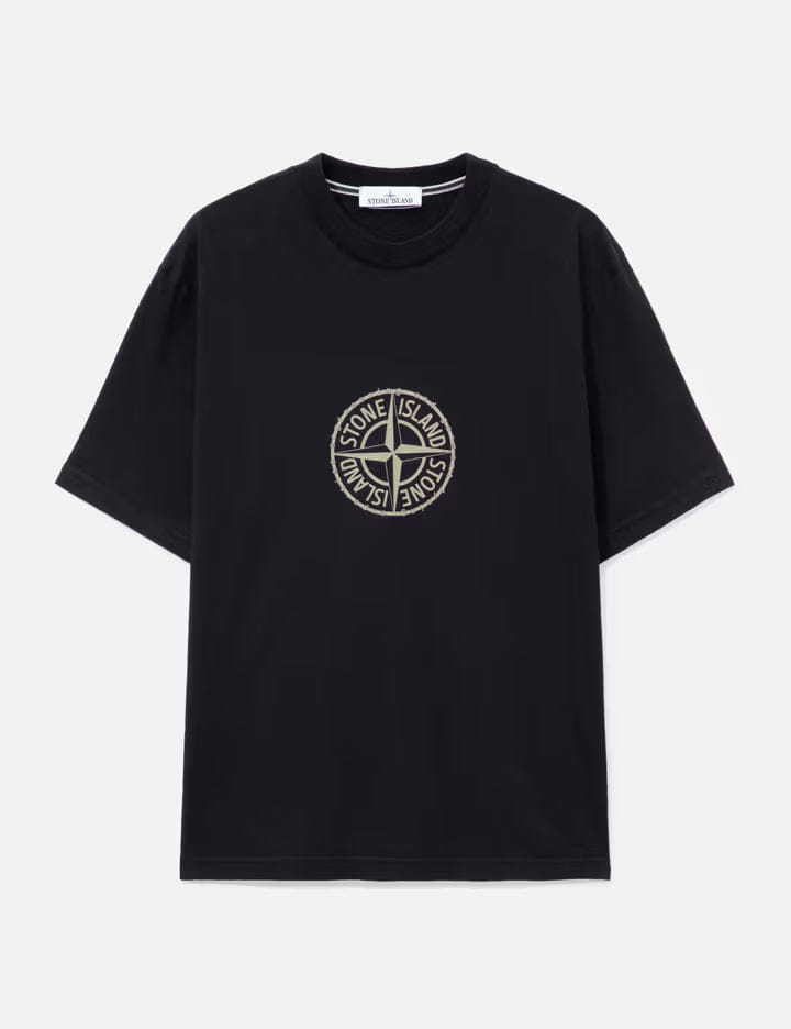Stone Island Organic Cotton Jersey Regular Fit T - Shirt With Light Compass Print