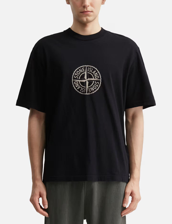 Stone Island Organic Cotton Jersey Regular Fit T - Shirt With Light Compass Print
