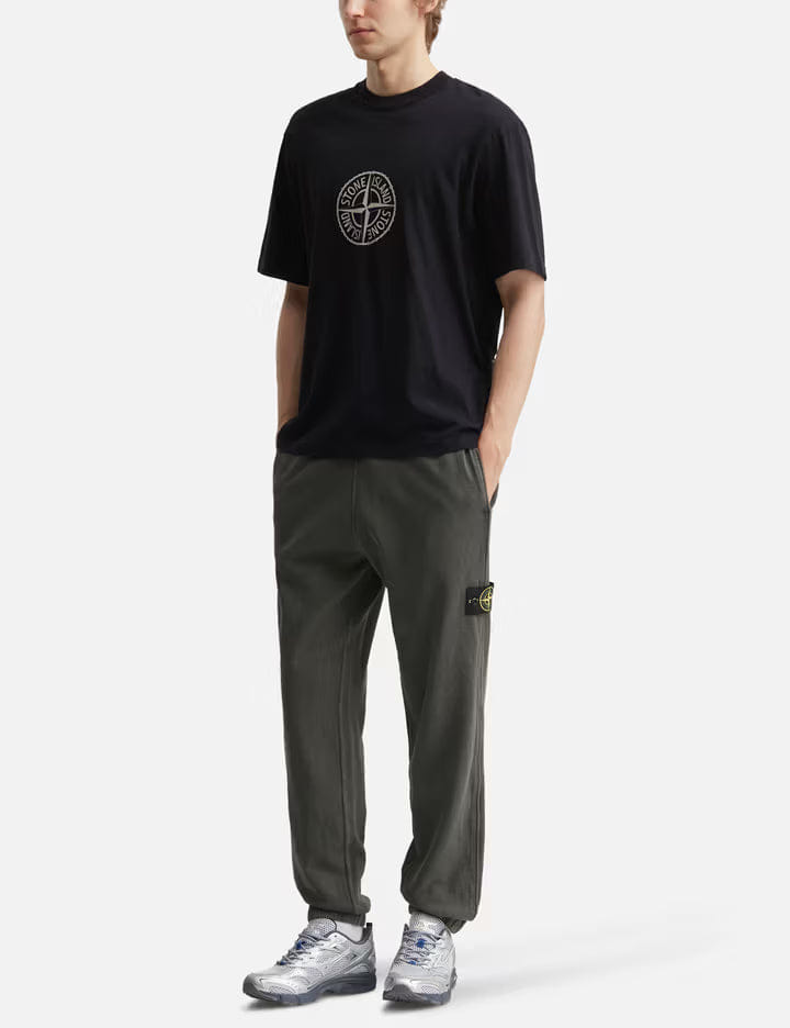 Stone Island Organic Cotton Jersey Regular Fit T - Shirt With Light Compass Print