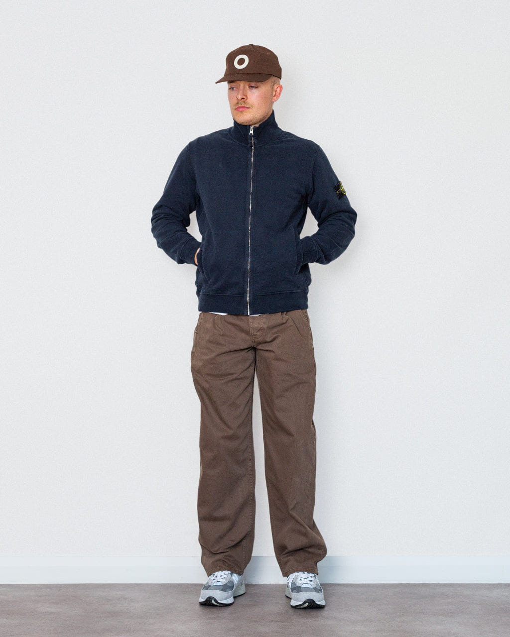 Stone Island Zip Up Sweatshirt - Navy Blue V0020