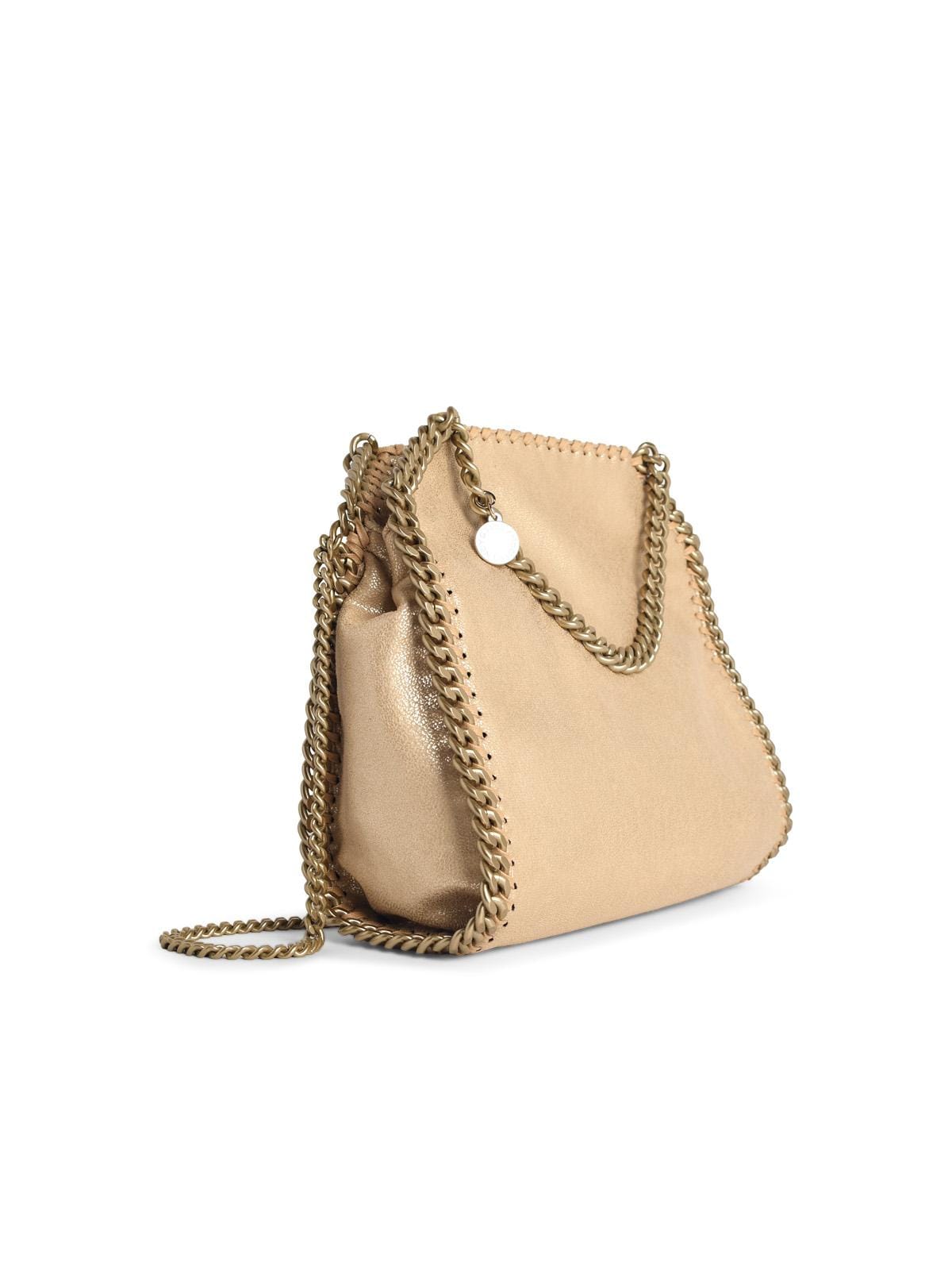 Stella Mccartney Tote Mini Falabella Gold Shaggy Deer Bag Women