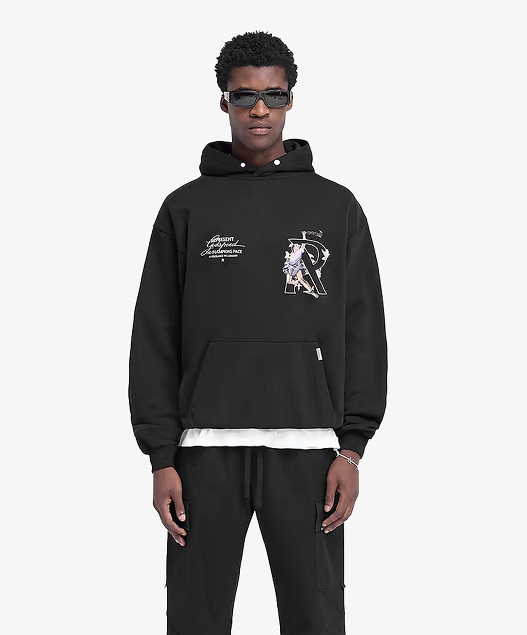 Represent | HERMES HOODIE { JET BLACK
