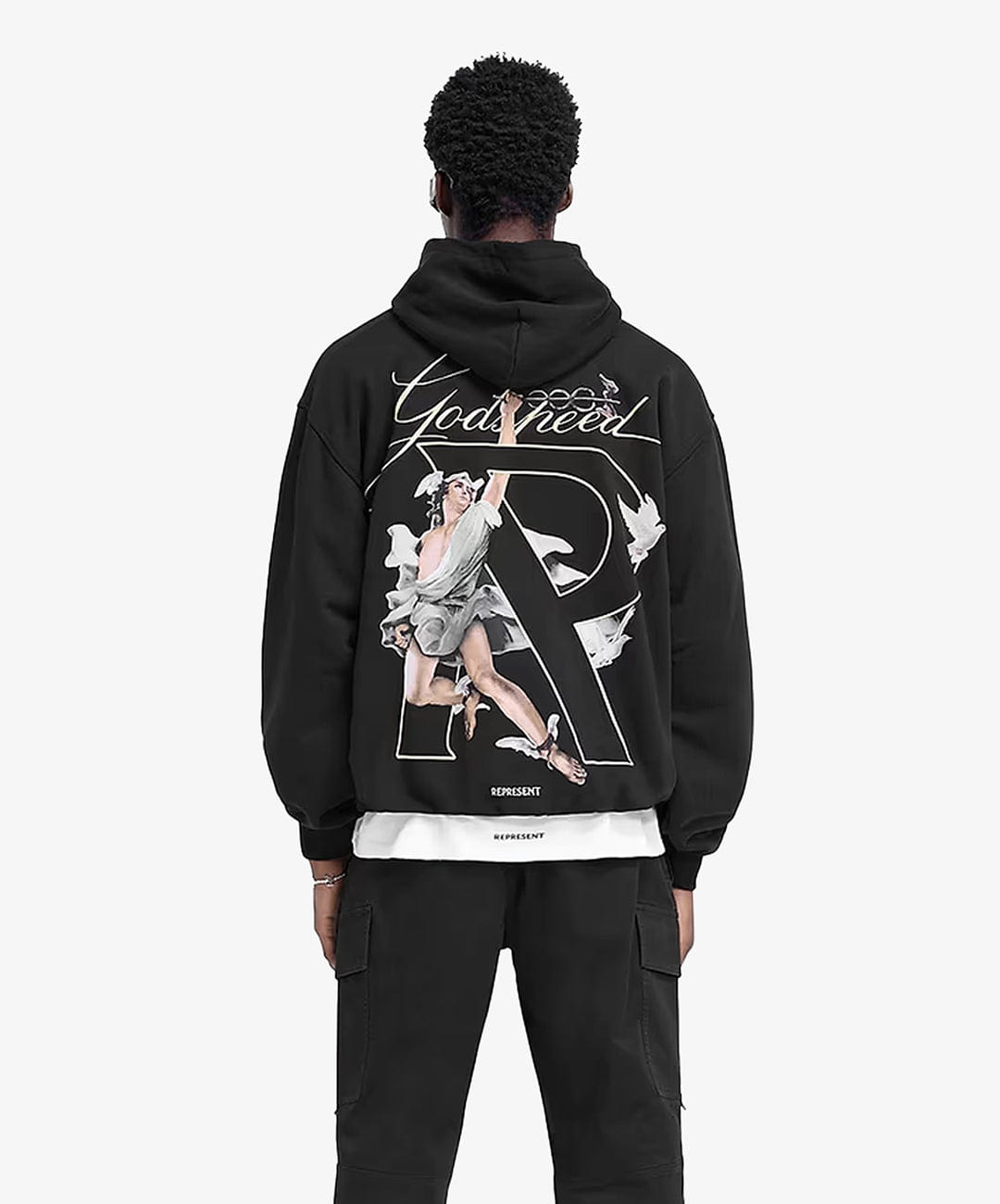 Represent | HERMES HOODIE { JET BLACK