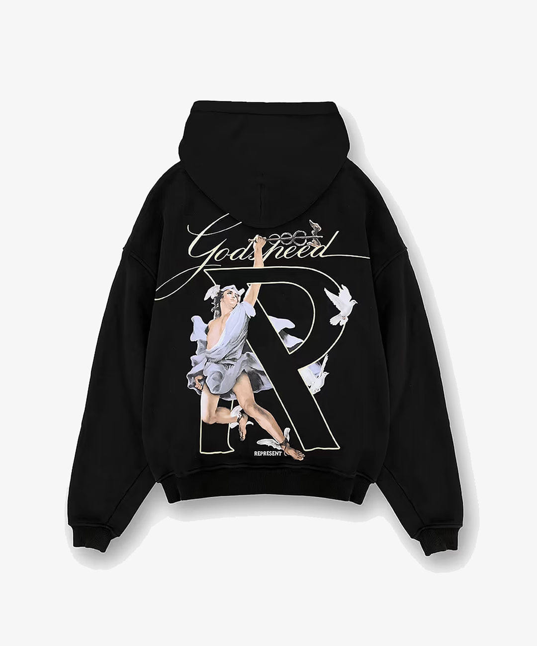 Represent | HERMES HOODIE { JET BLACK