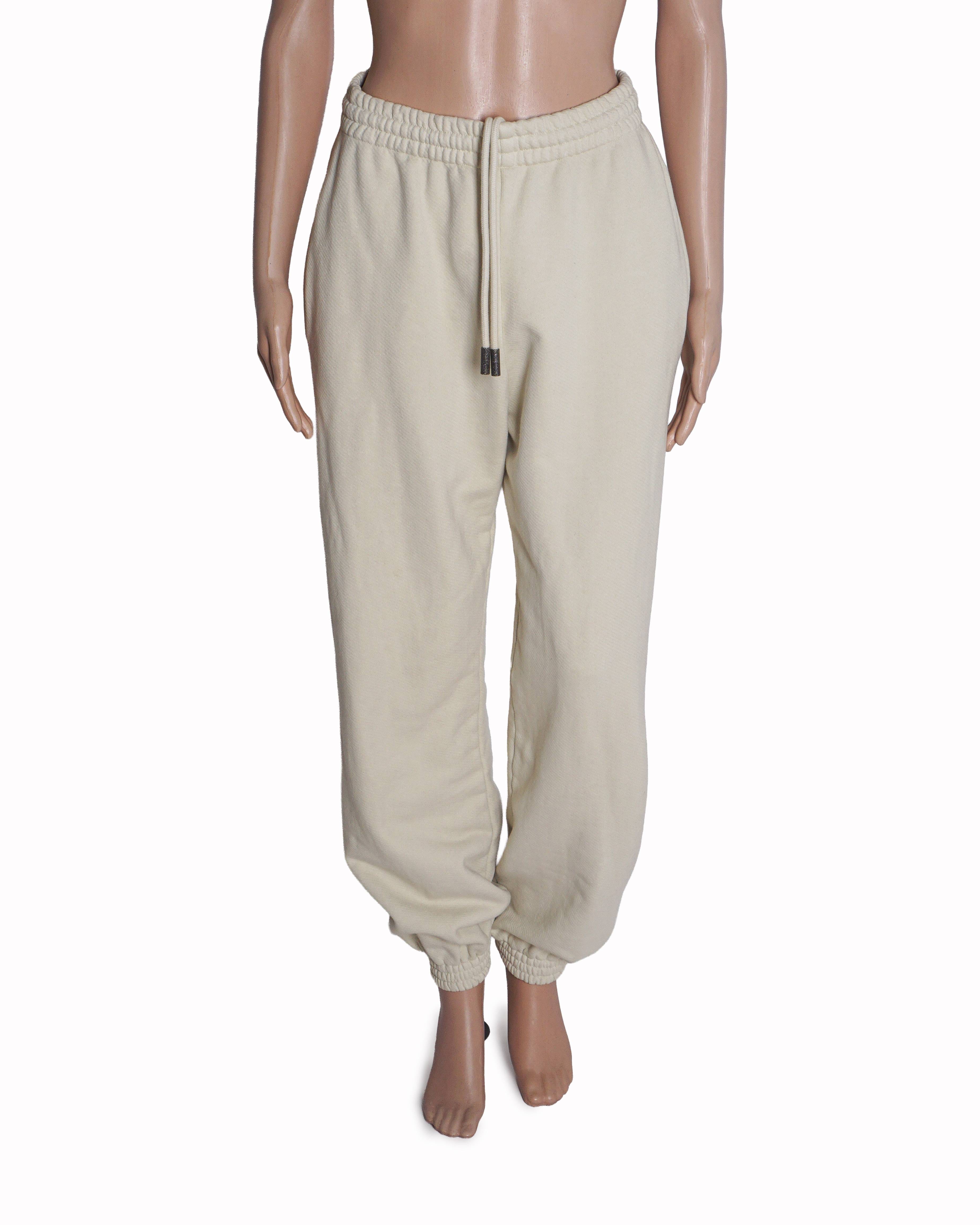 Off - White Cream Diagonal Stripe Sweatpants