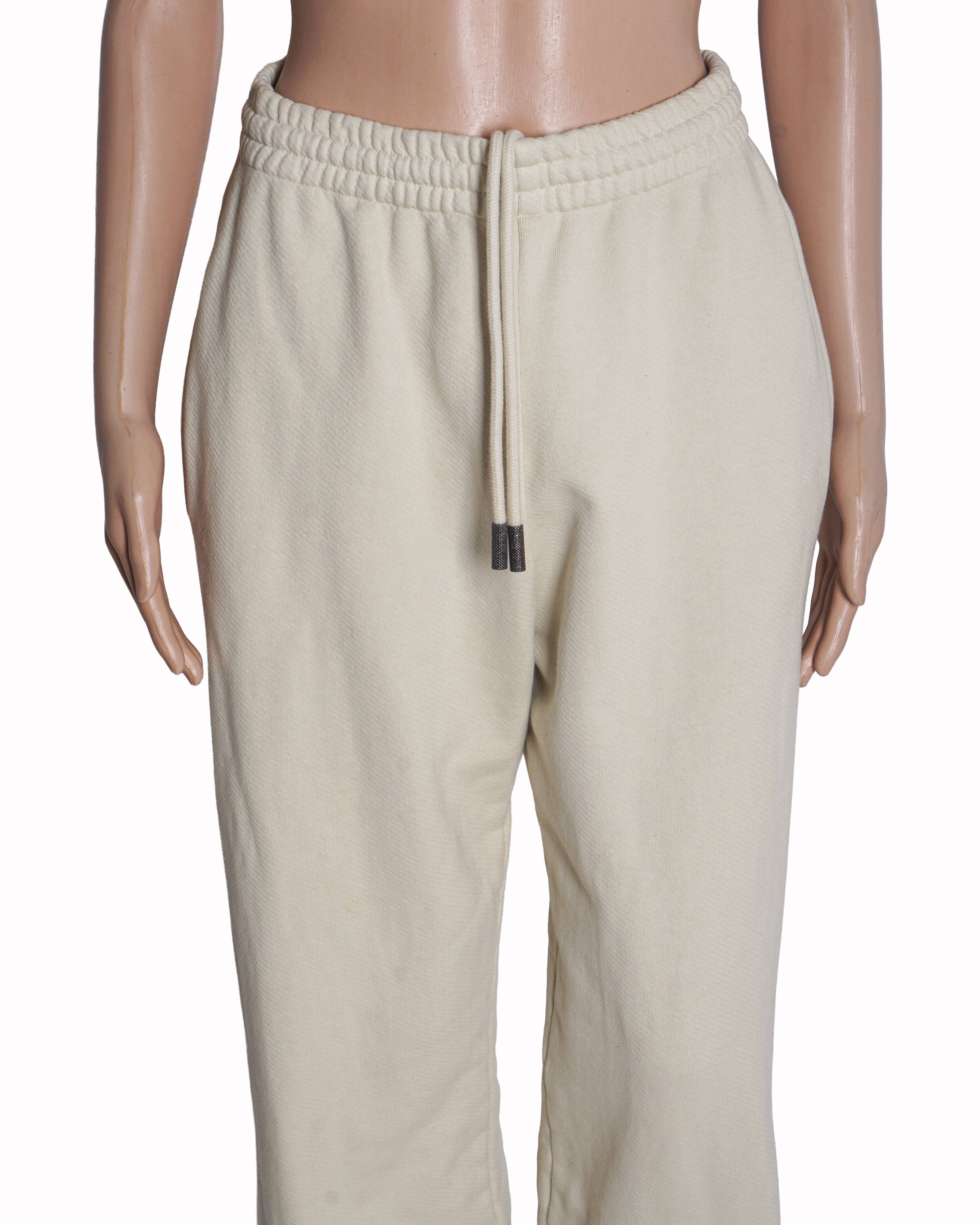 Off - White Cream Diagonal Stripe Sweatpants