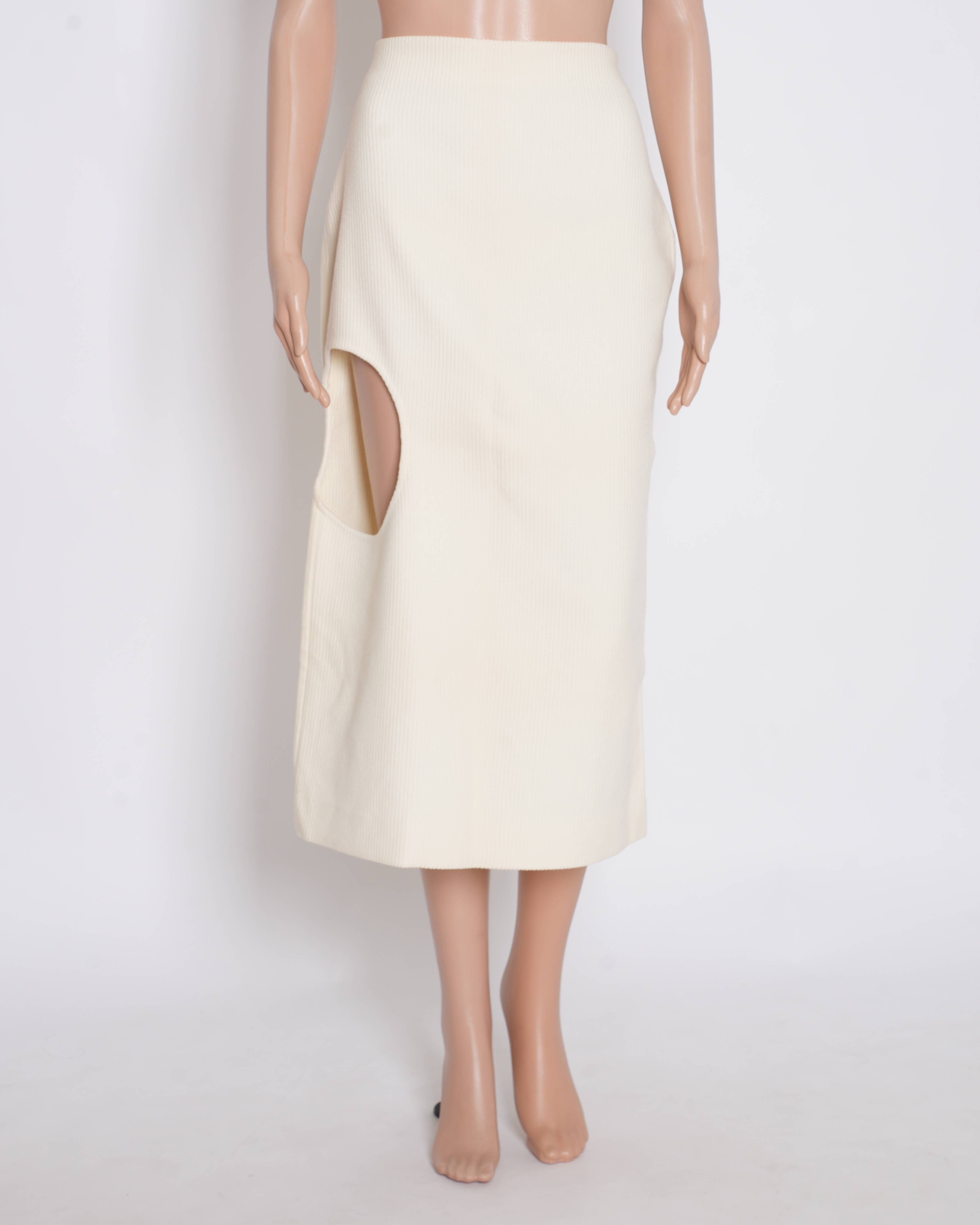 Off-White New Off - White wool skirt with cutout