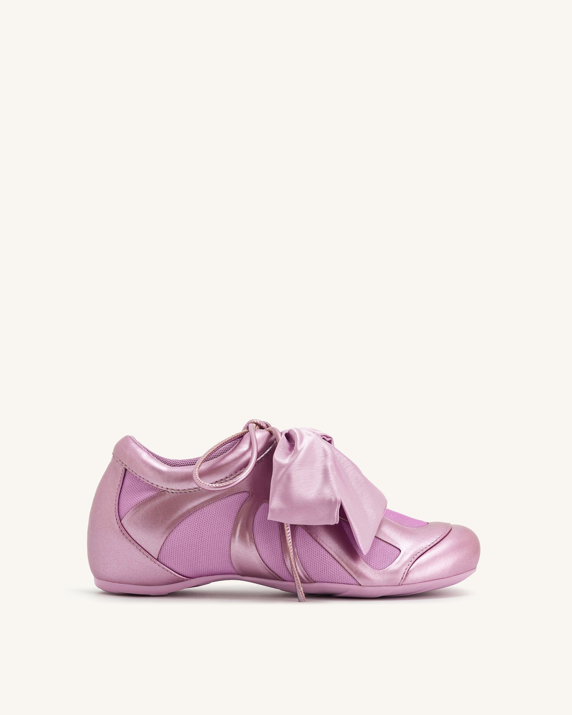Jw Pei Rosie Metallic Bow Tie Low Top Sneakers Pink