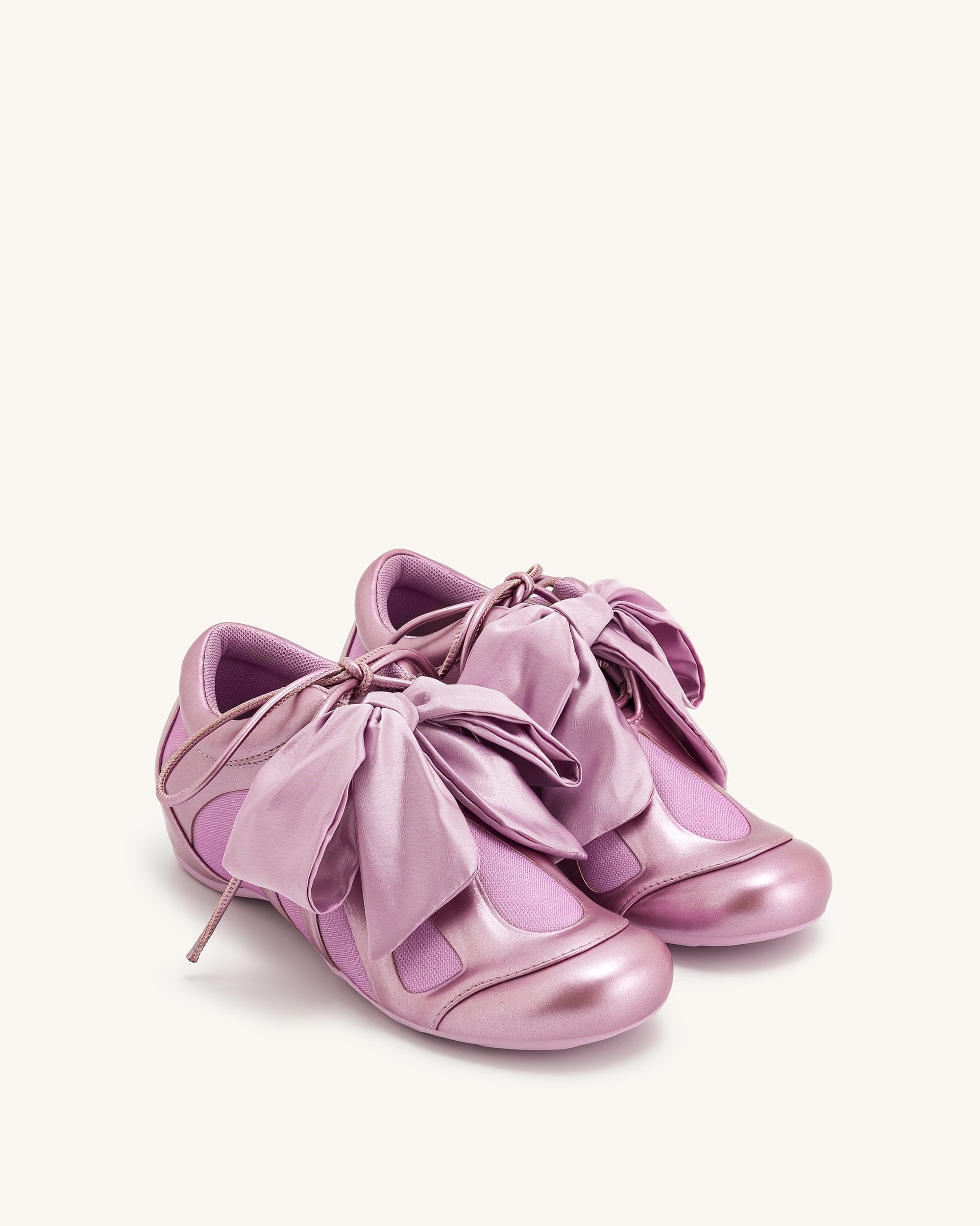 Jw Pei Rosie Metallic Bow Tie Low Top Sneakers Pink