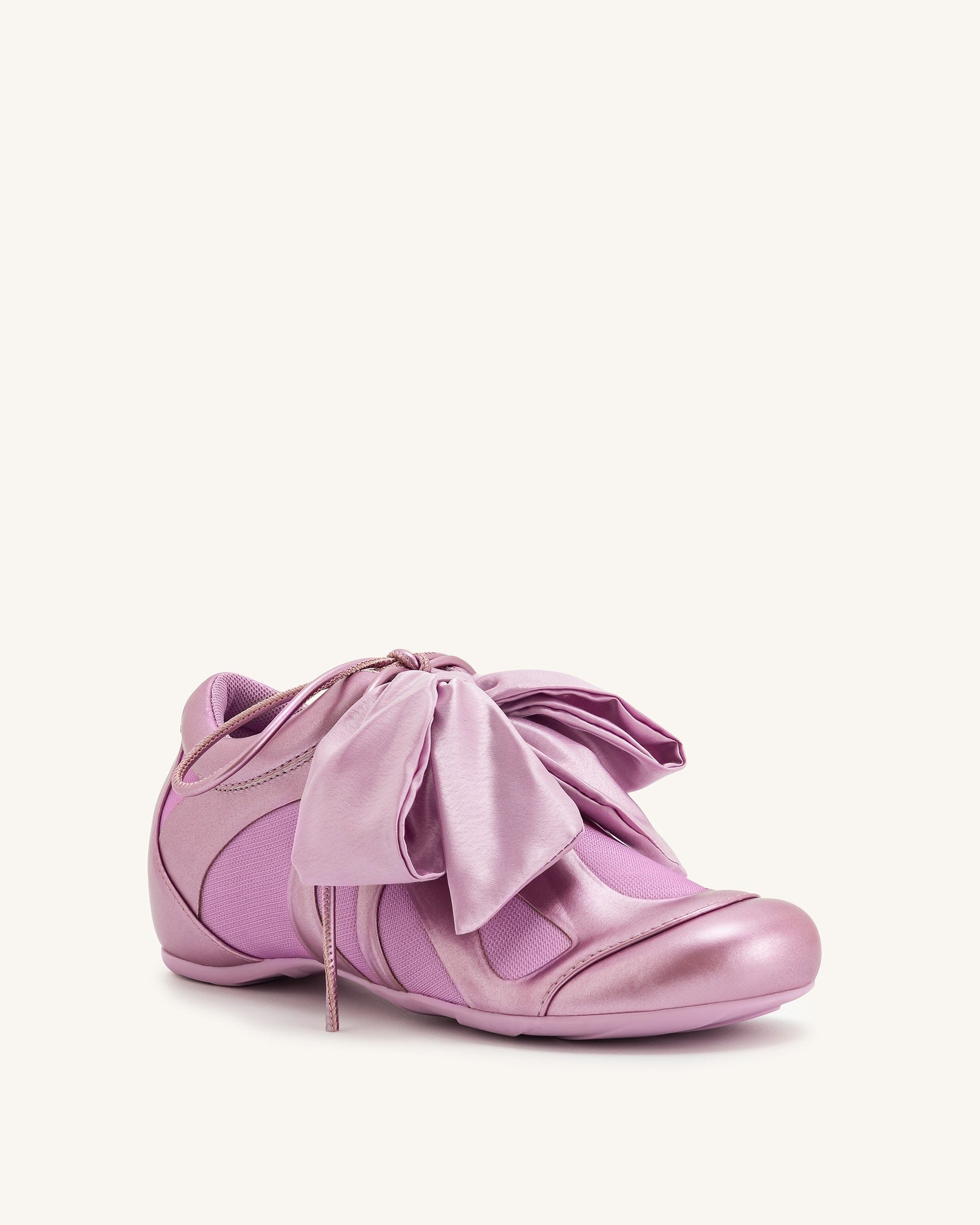 Jw Pei Rosie Metallic Bow Tie Low Top Sneakers Pink