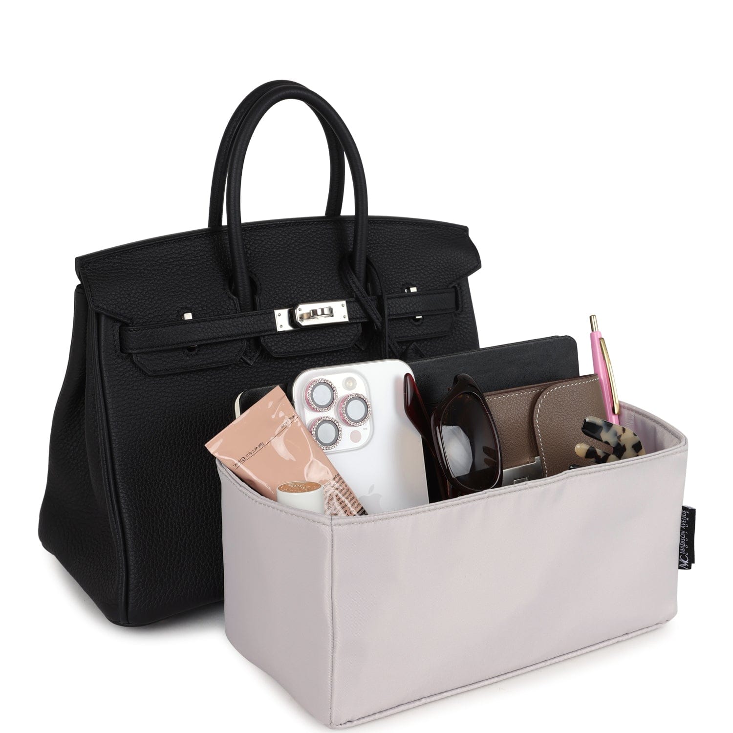 Madison Avenue Couture Bag Bestie Birkin Grey Organizer
