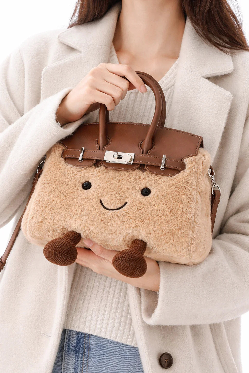 Myfunity JollyPuff Plush Handbag | Cute Plush Shoulder Bag | AU Stock