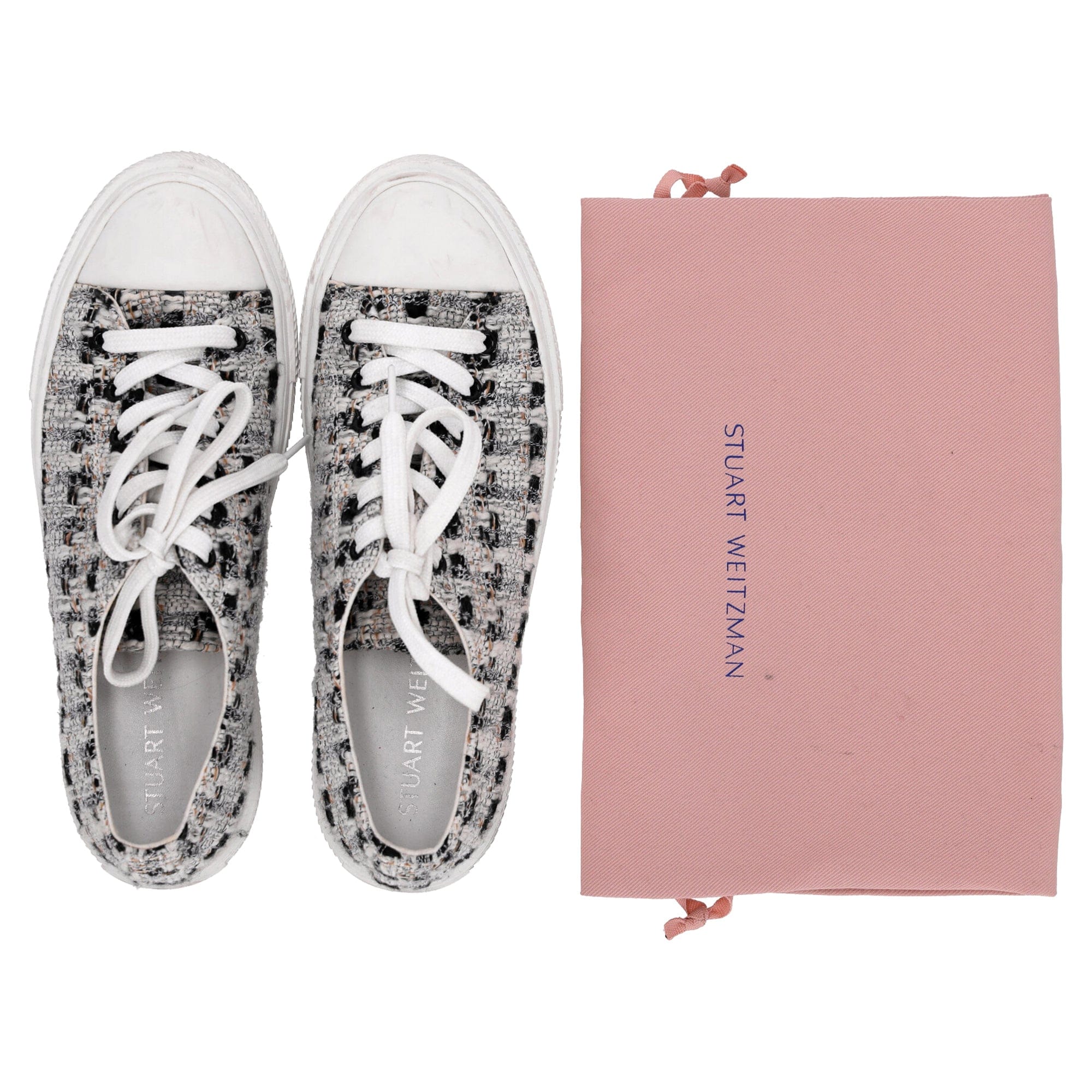 Stuart Weitzman Goldie Sneakers in Multicolor Tweed