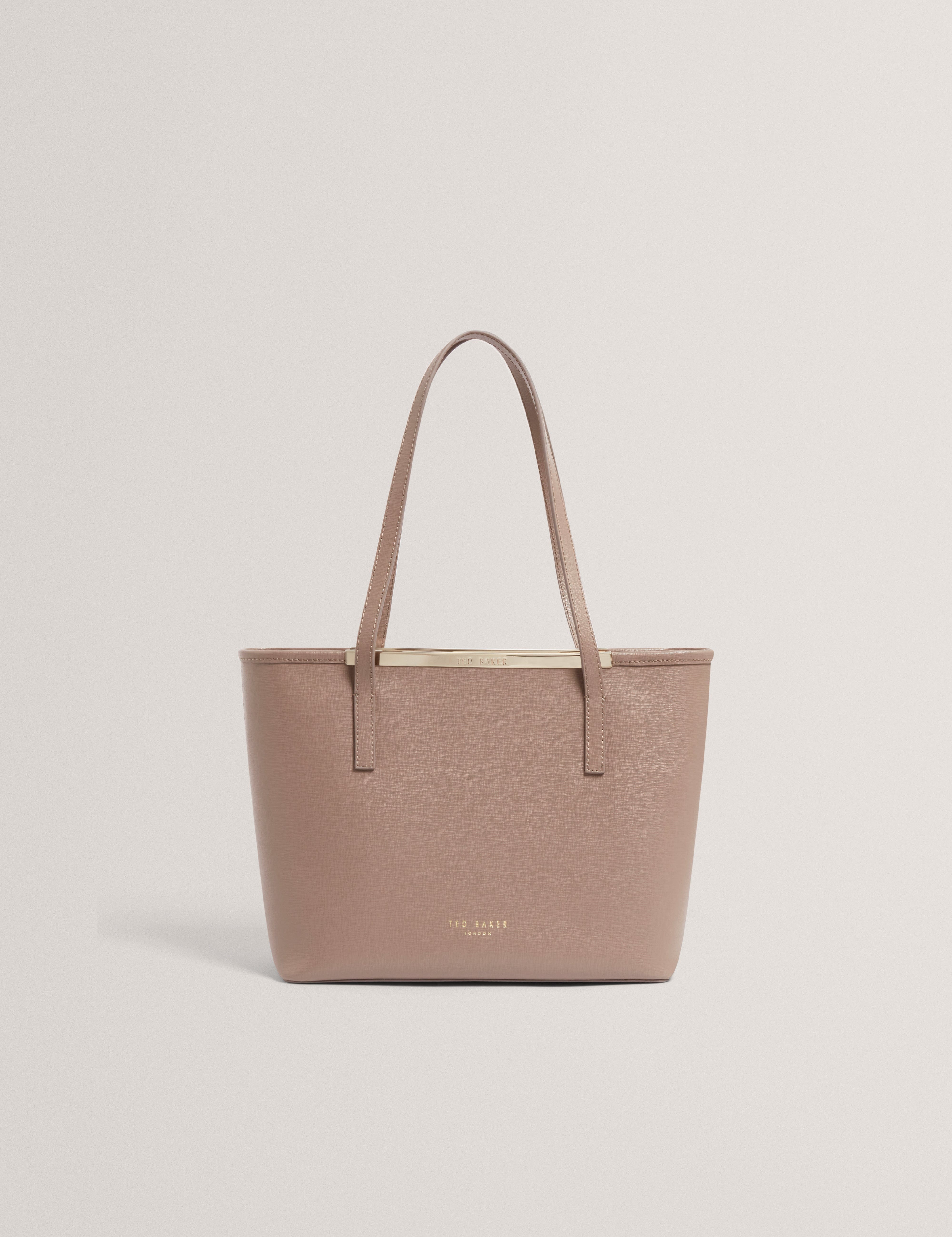 Ted Baker Hayleyz Saffiano Leather Small Shopper Bag Taupe