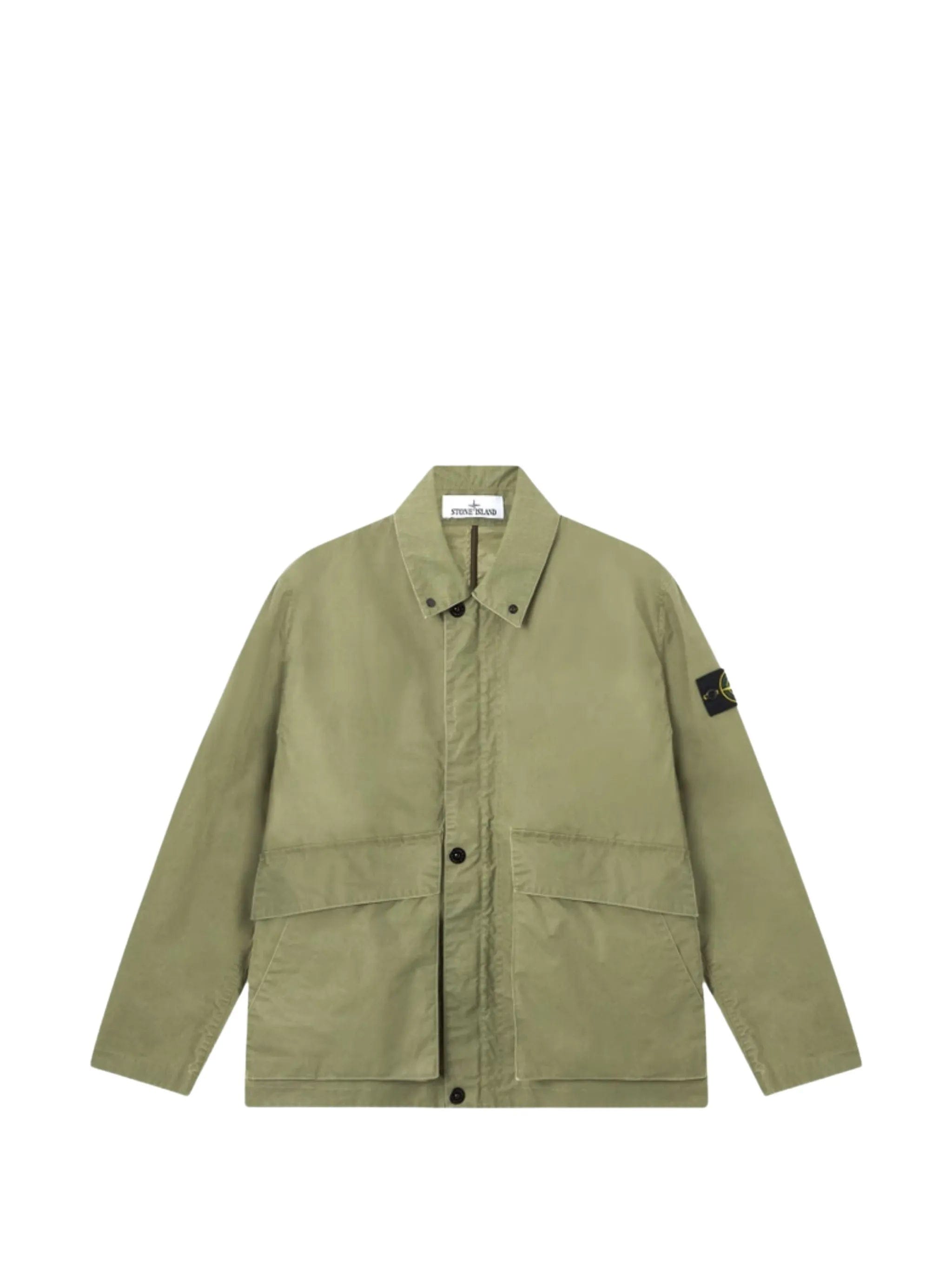 Stone Island waxed shirt jacket