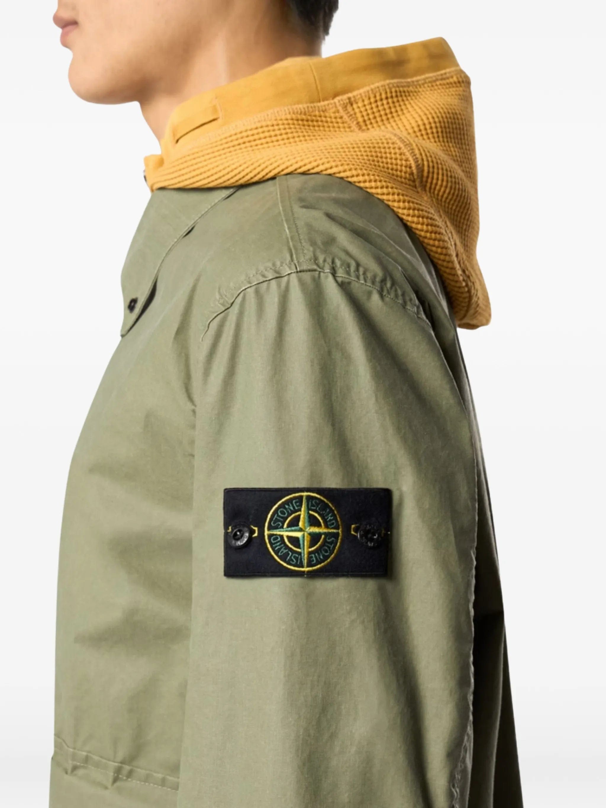 Stone Island waxed shirt jacket