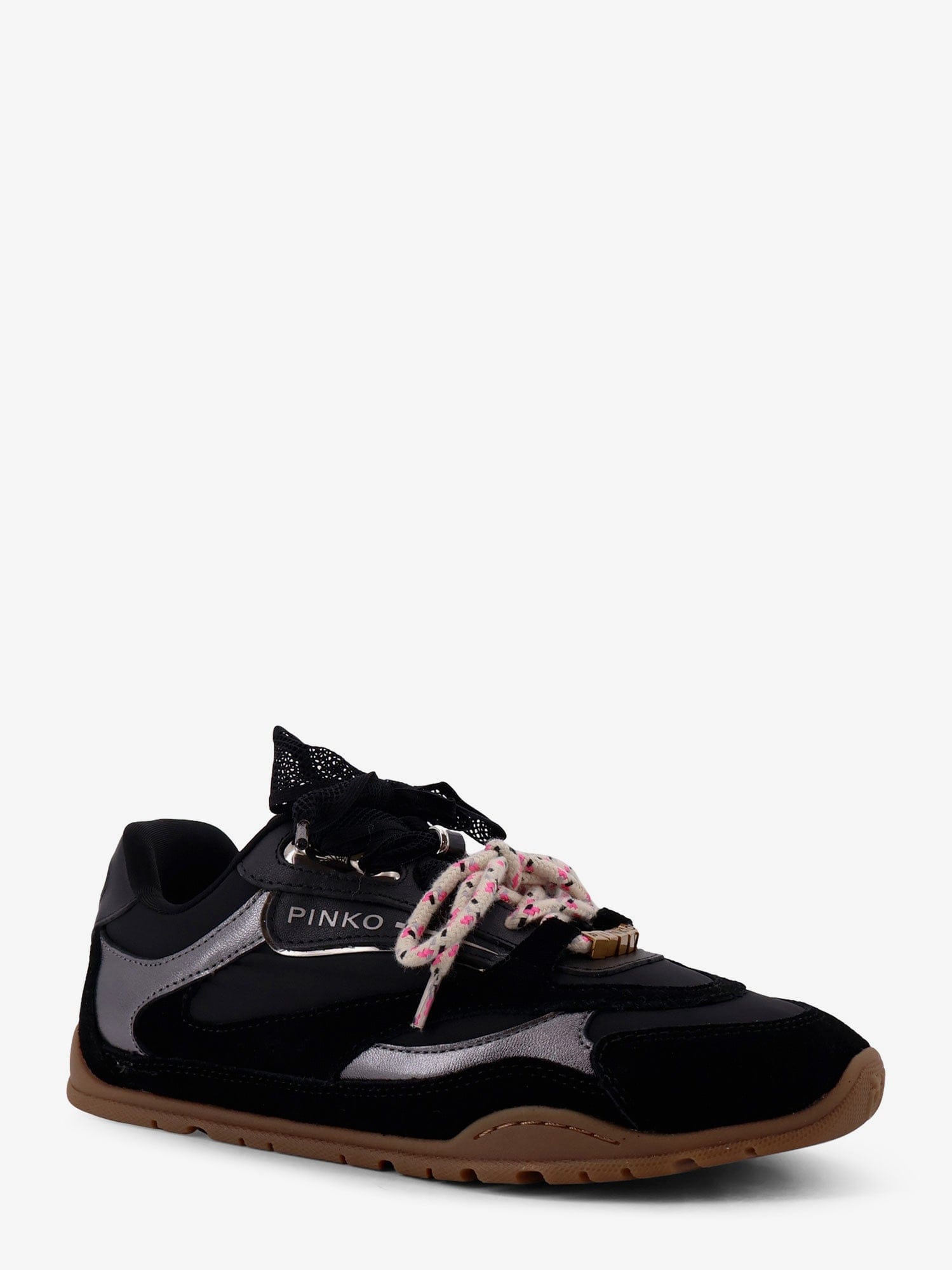 PINKO Yulia suede sneakers with nylon inserts