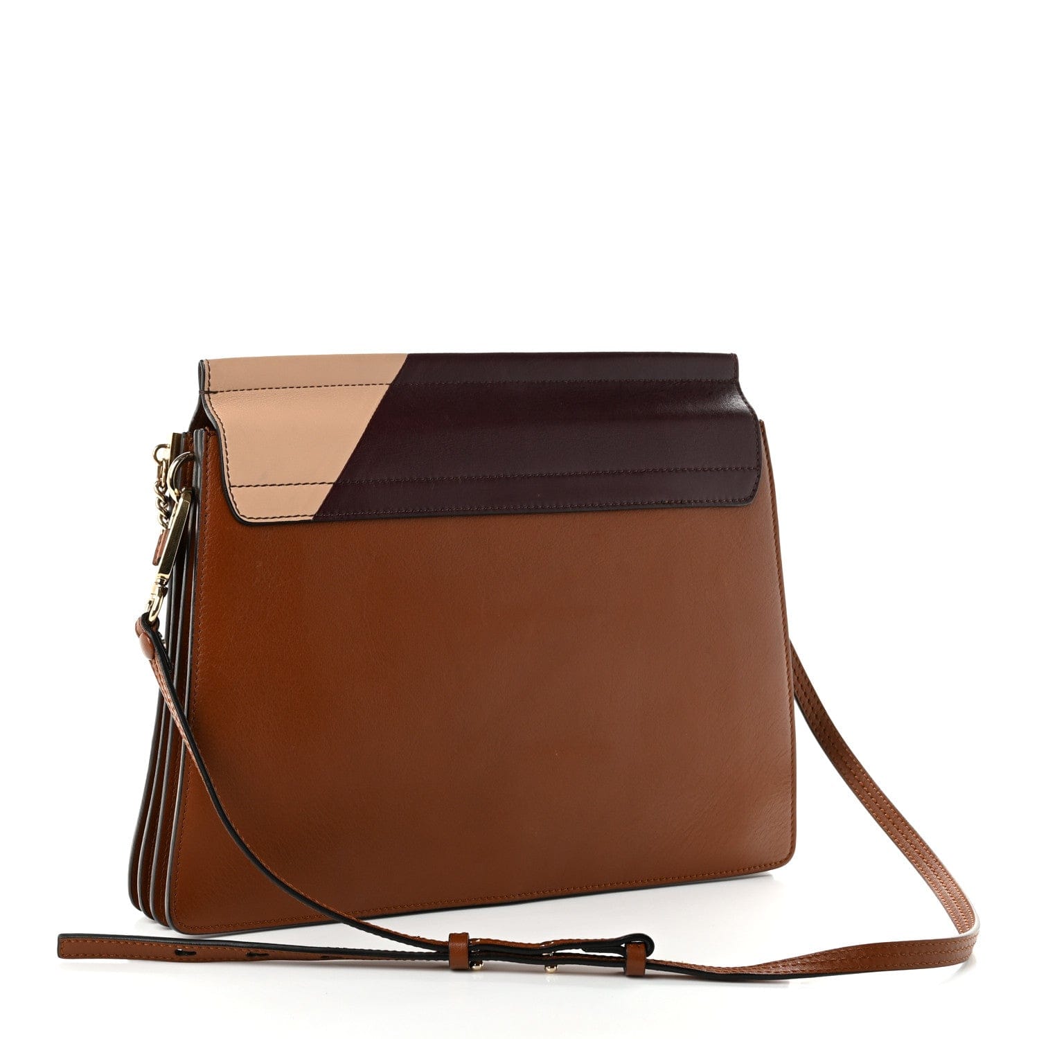 Chloe Smooth Calfskin Patchwork Medium Faye Shoulder Bag Light Tan