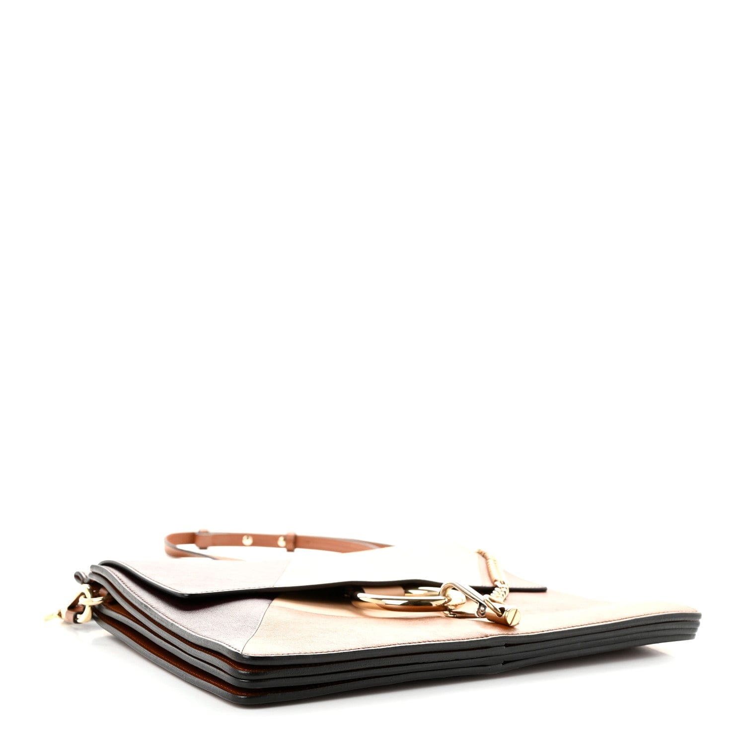 Chloe Smooth Calfskin Patchwork Medium Faye Shoulder Bag Light Tan