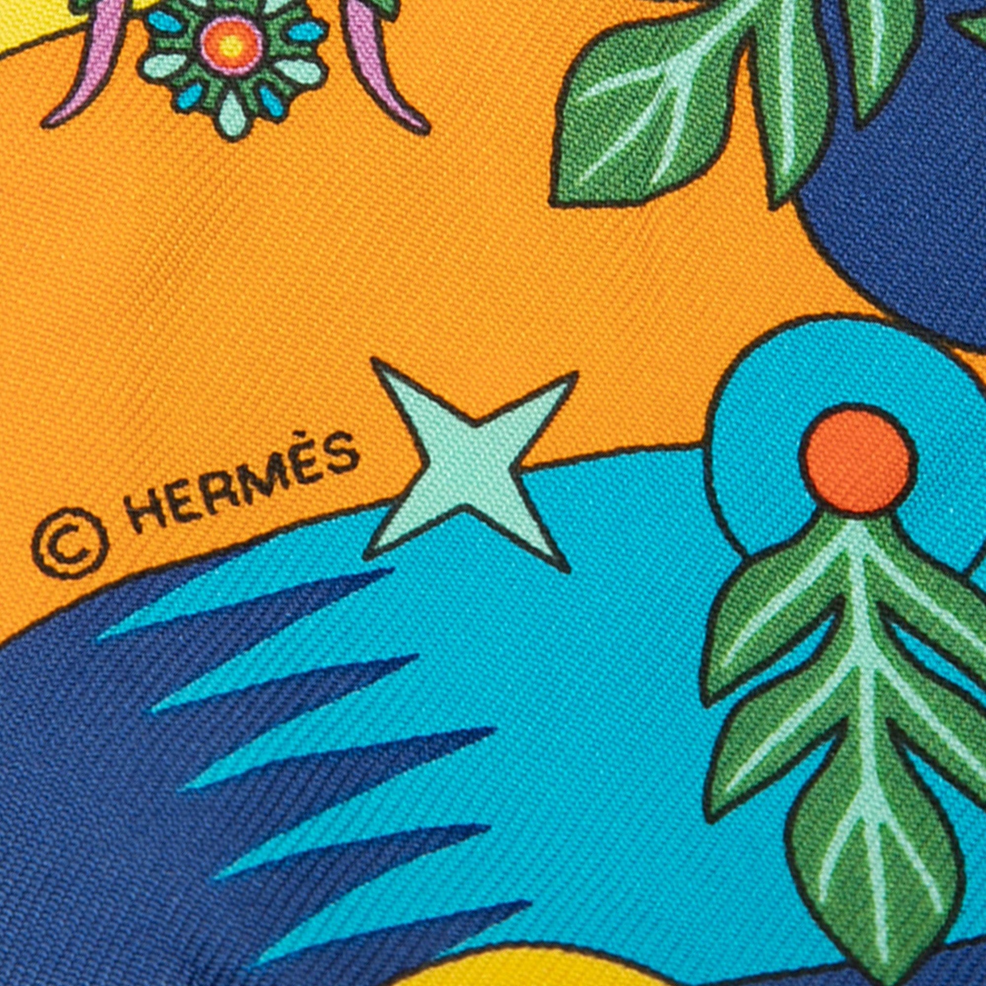 Hermès La Source de Pegase Silk Twilly Scarf
