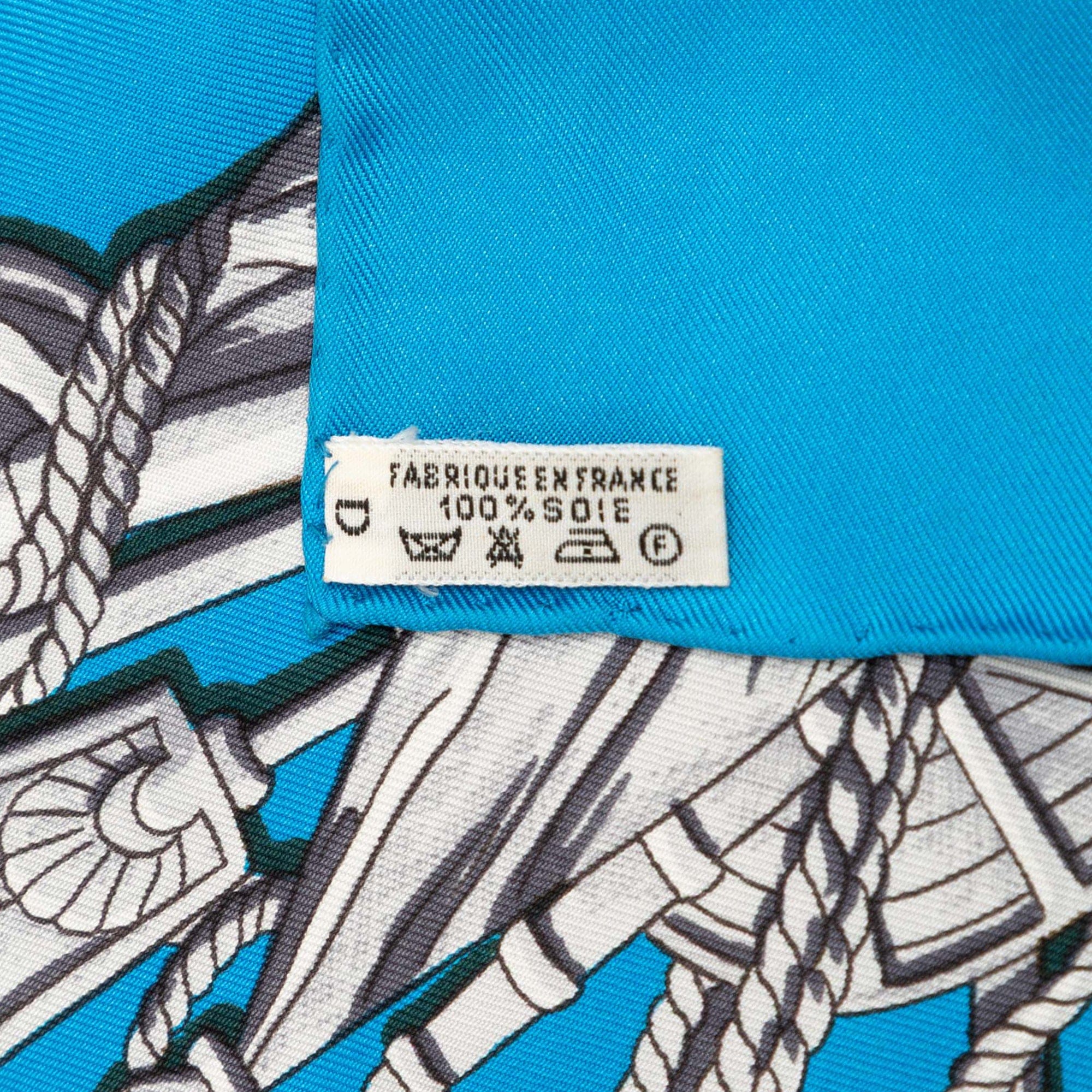 Hermès Marine et Cavalerie Silk Scarf 90