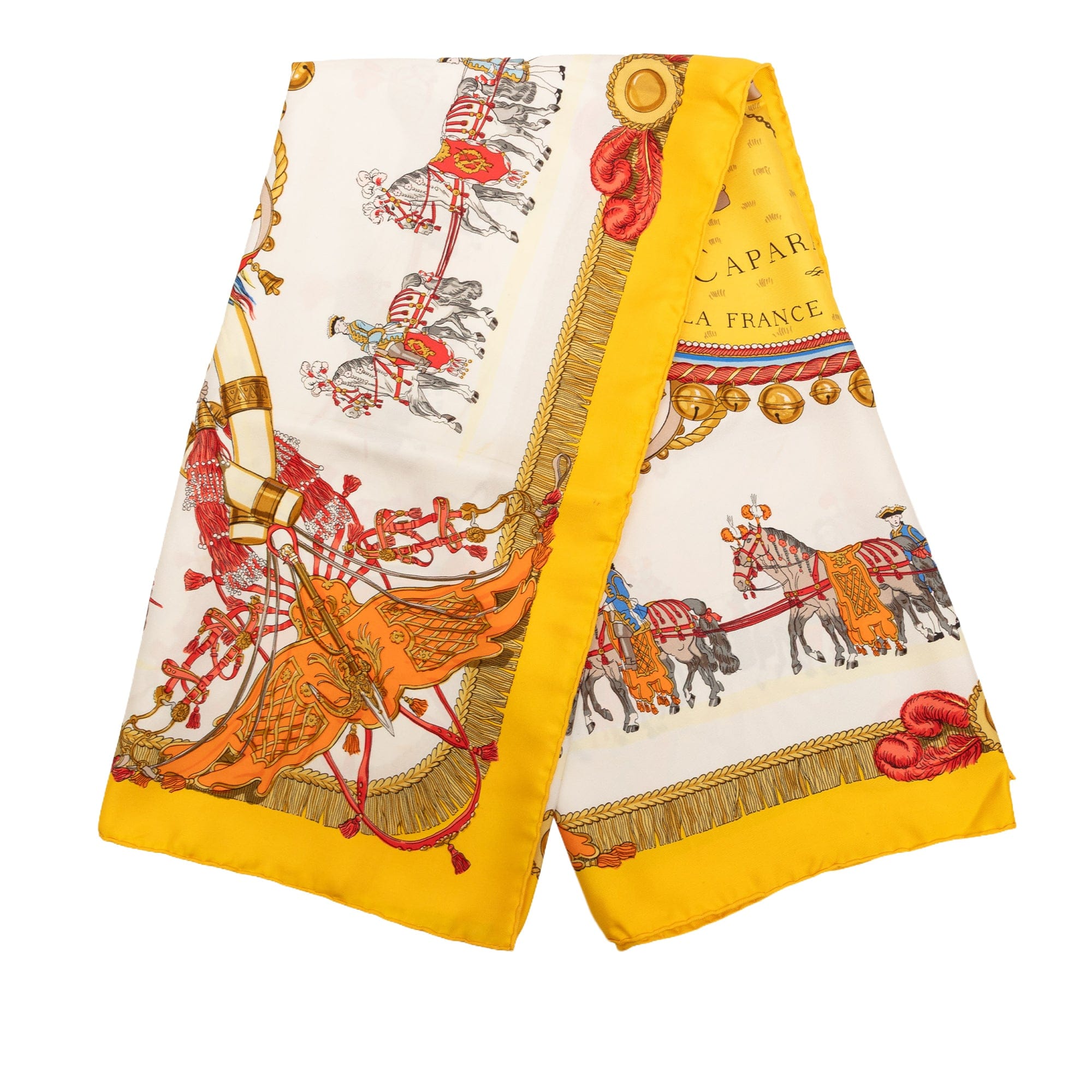 Hermès Caparacons De La France Et De L Inde Silk Scarf 90