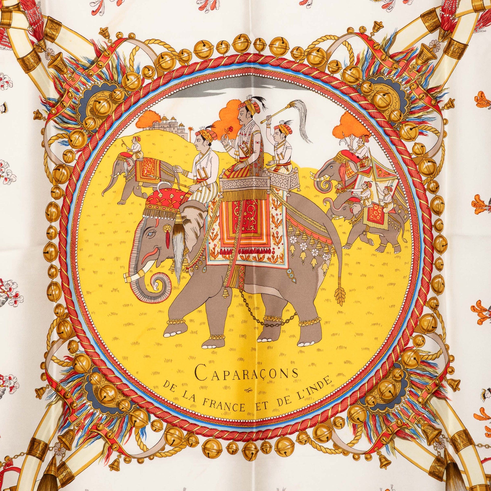 Hermès Caparacons De La France Et De L Inde Silk Scarf 90