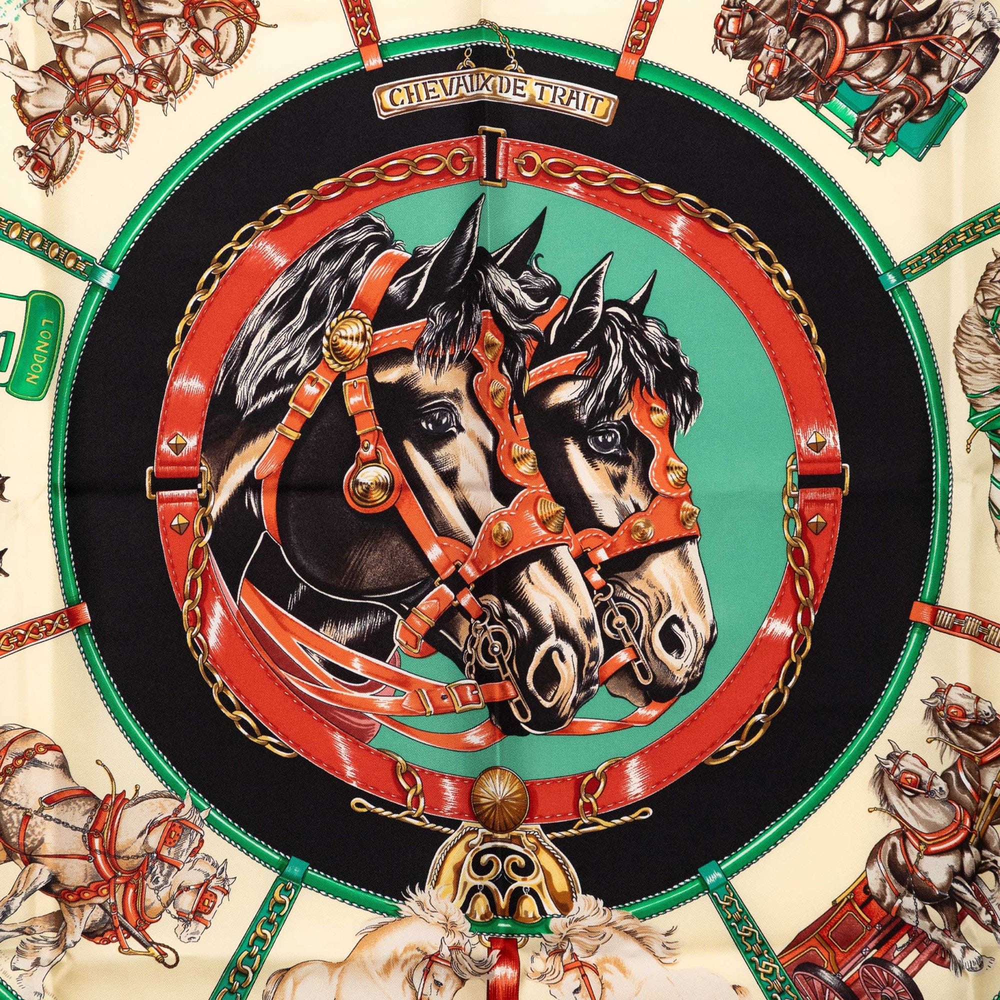 Hermès Chevaux de Trait Silk Scarf 90