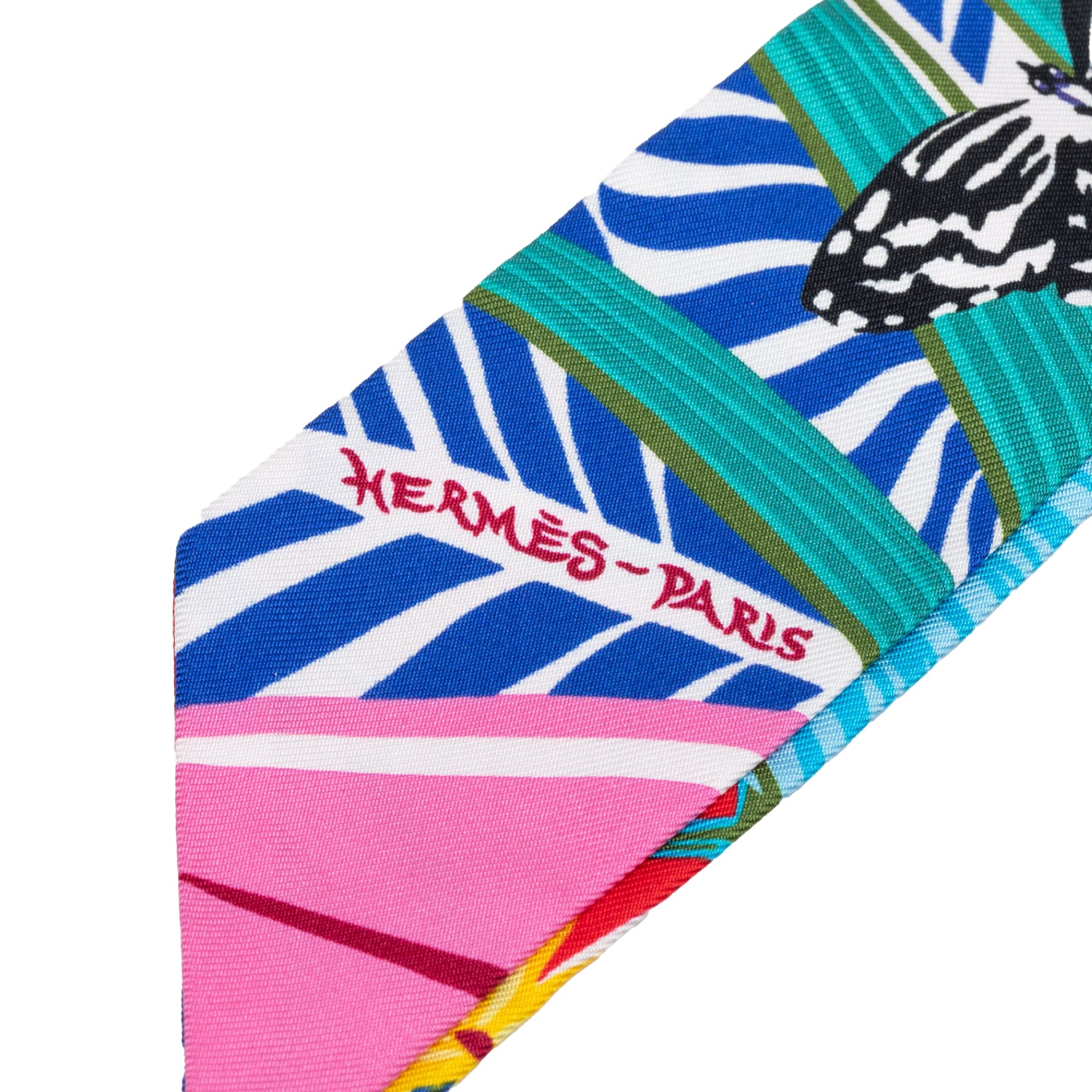 Hermès Jaguar Quetzal Silk Twilly Scarf