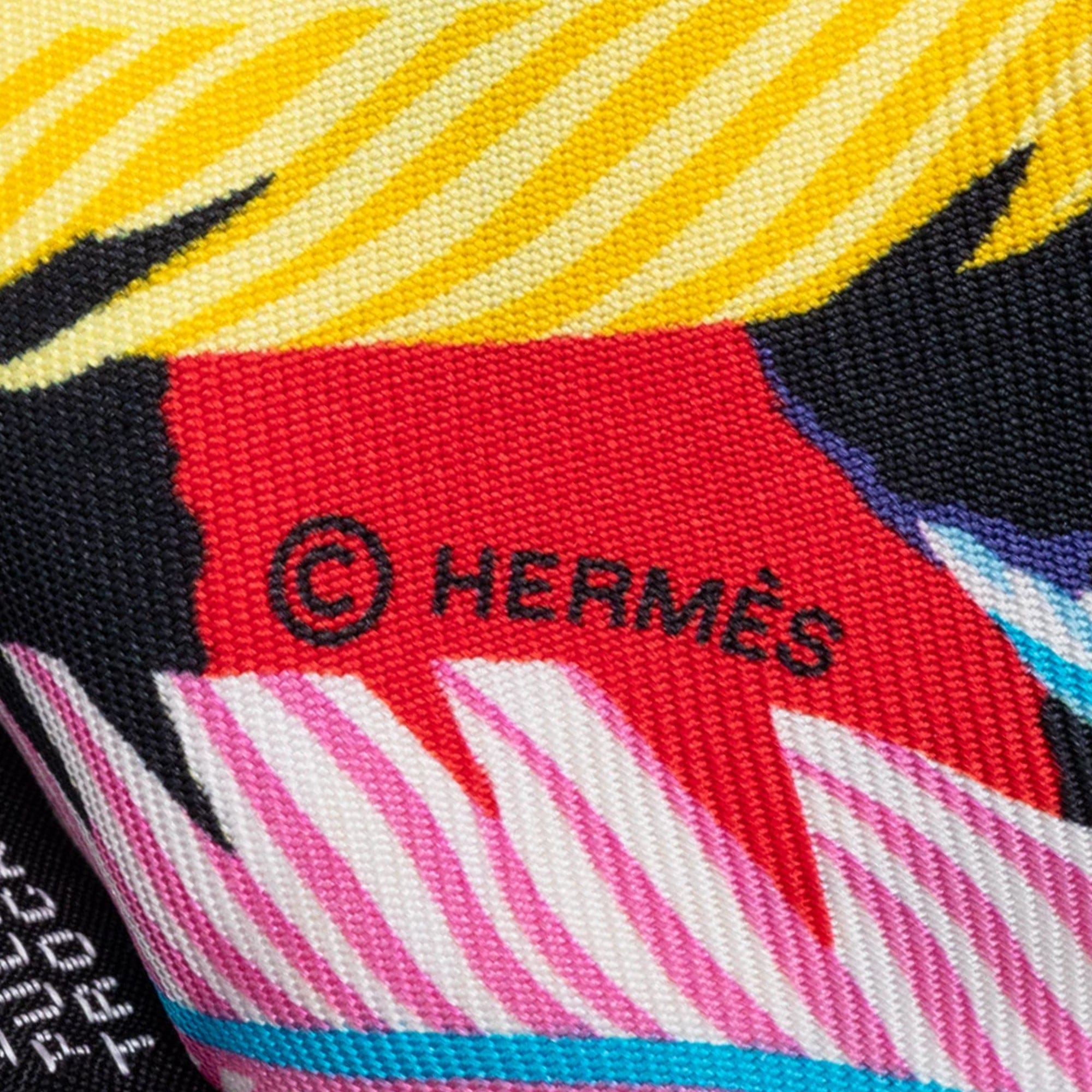 Hermès Jaguar Quetzal Silk Twilly Scarf