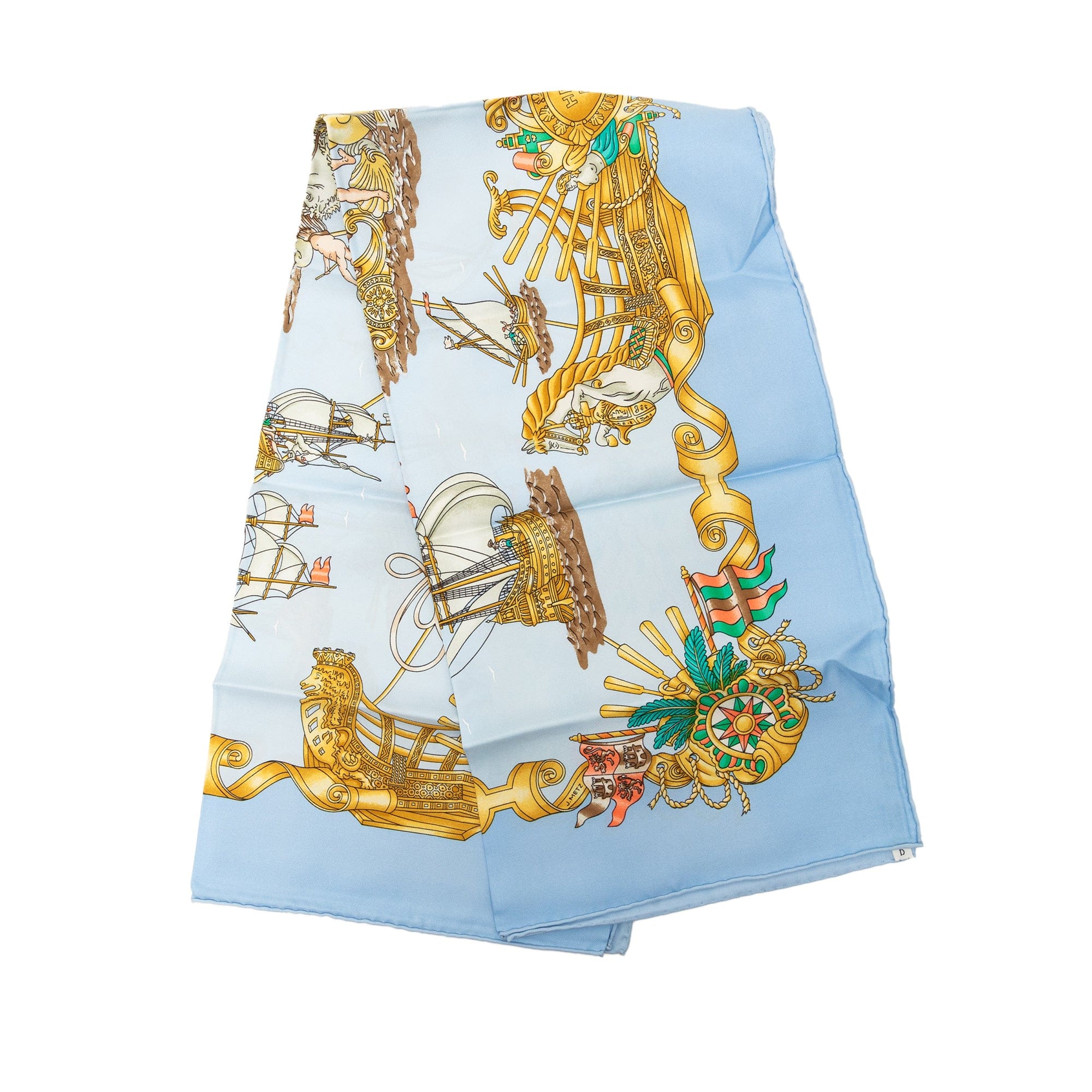 Hermès Vaisseaux et Fregates Silk Scarf 90