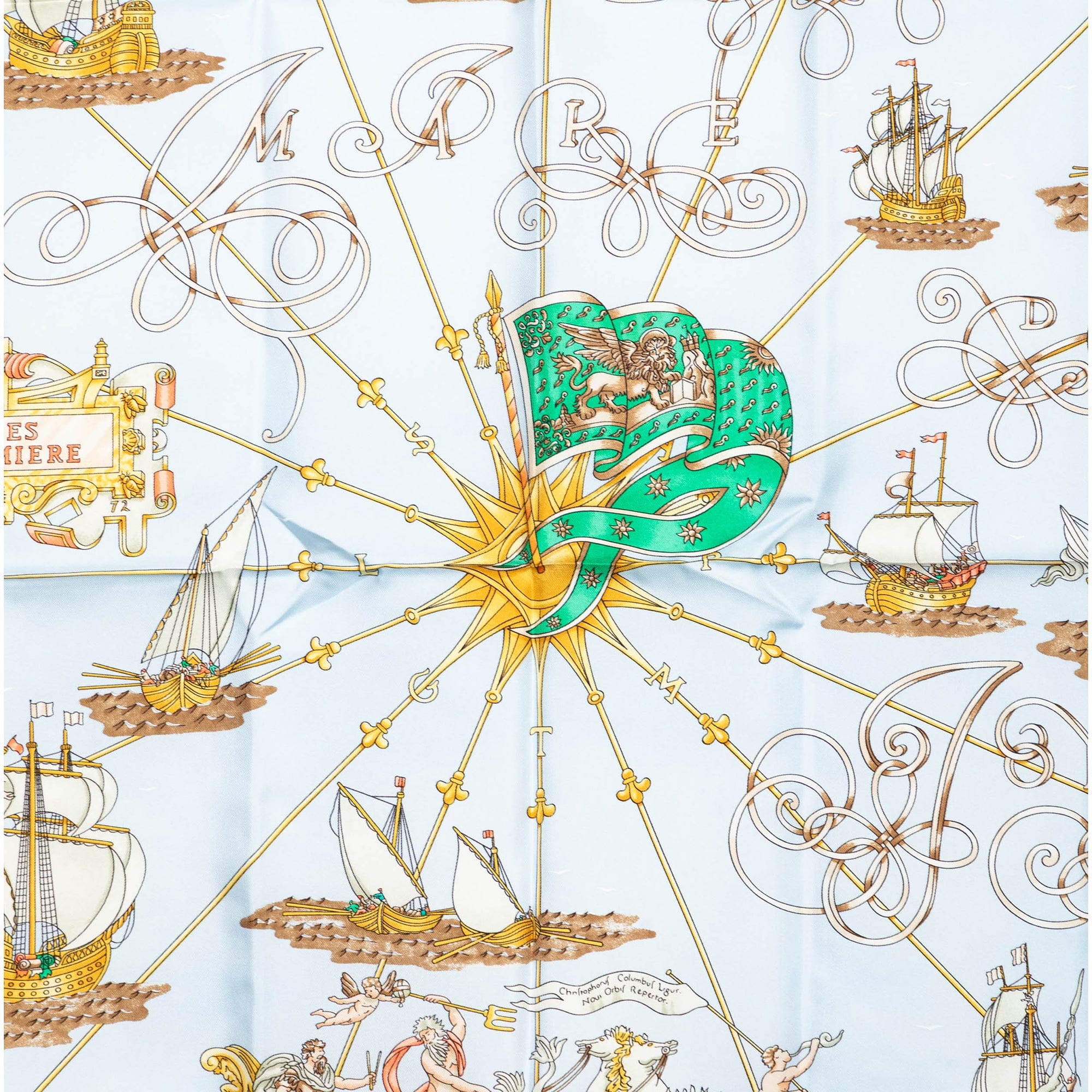 Hermès Vaisseaux et Fregates Silk Scarf 90